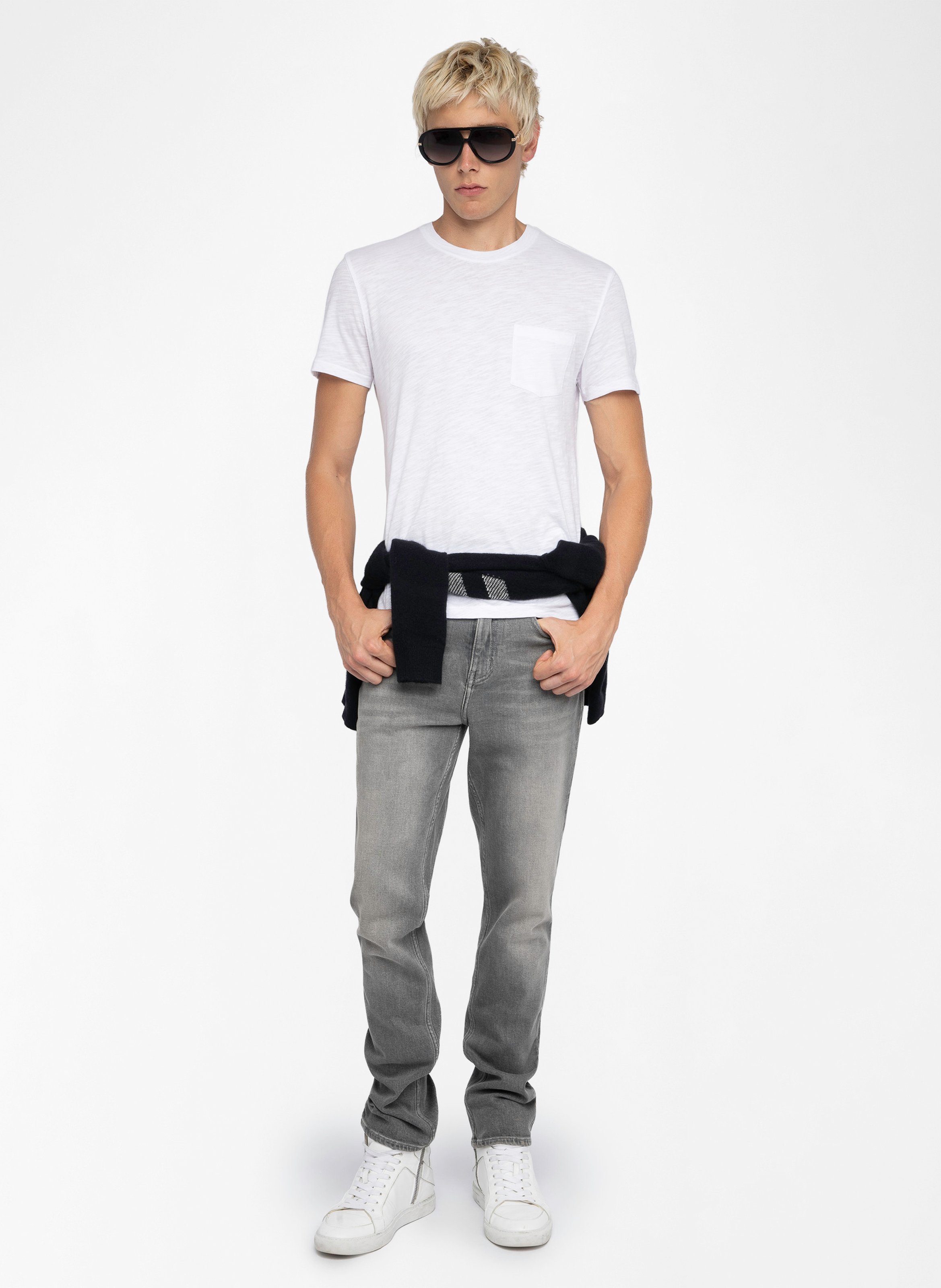 Tee-shirt droit col rond sérigraphié en coton stockholm ZADIG&VOLTAIRE Blanc