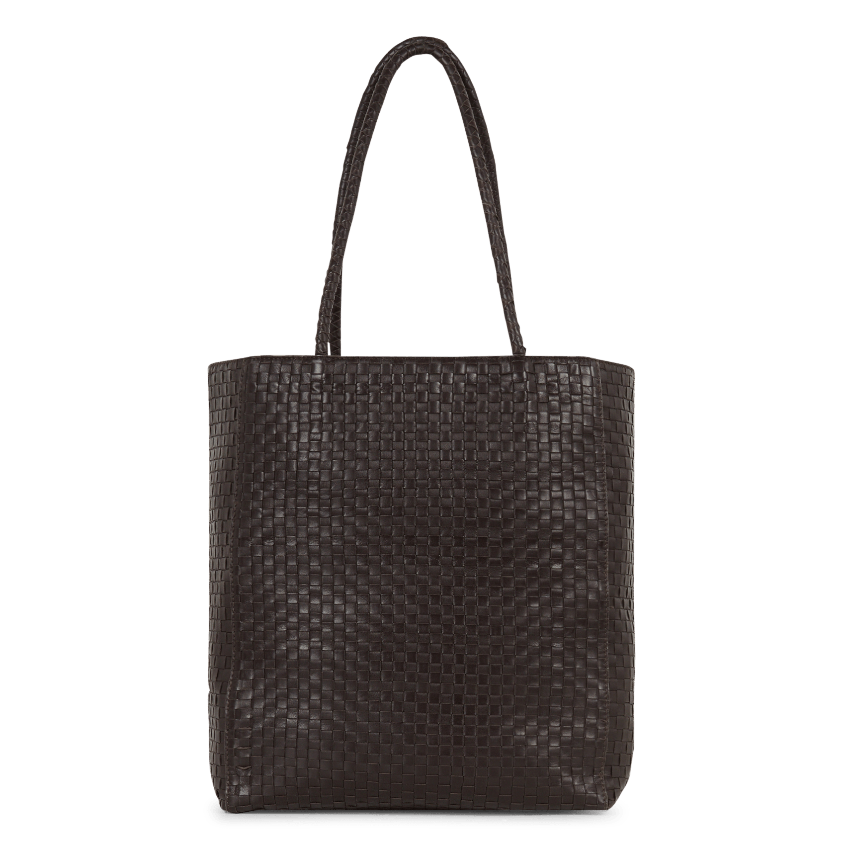 Sac cabas en cuir tressé IKKS Marron