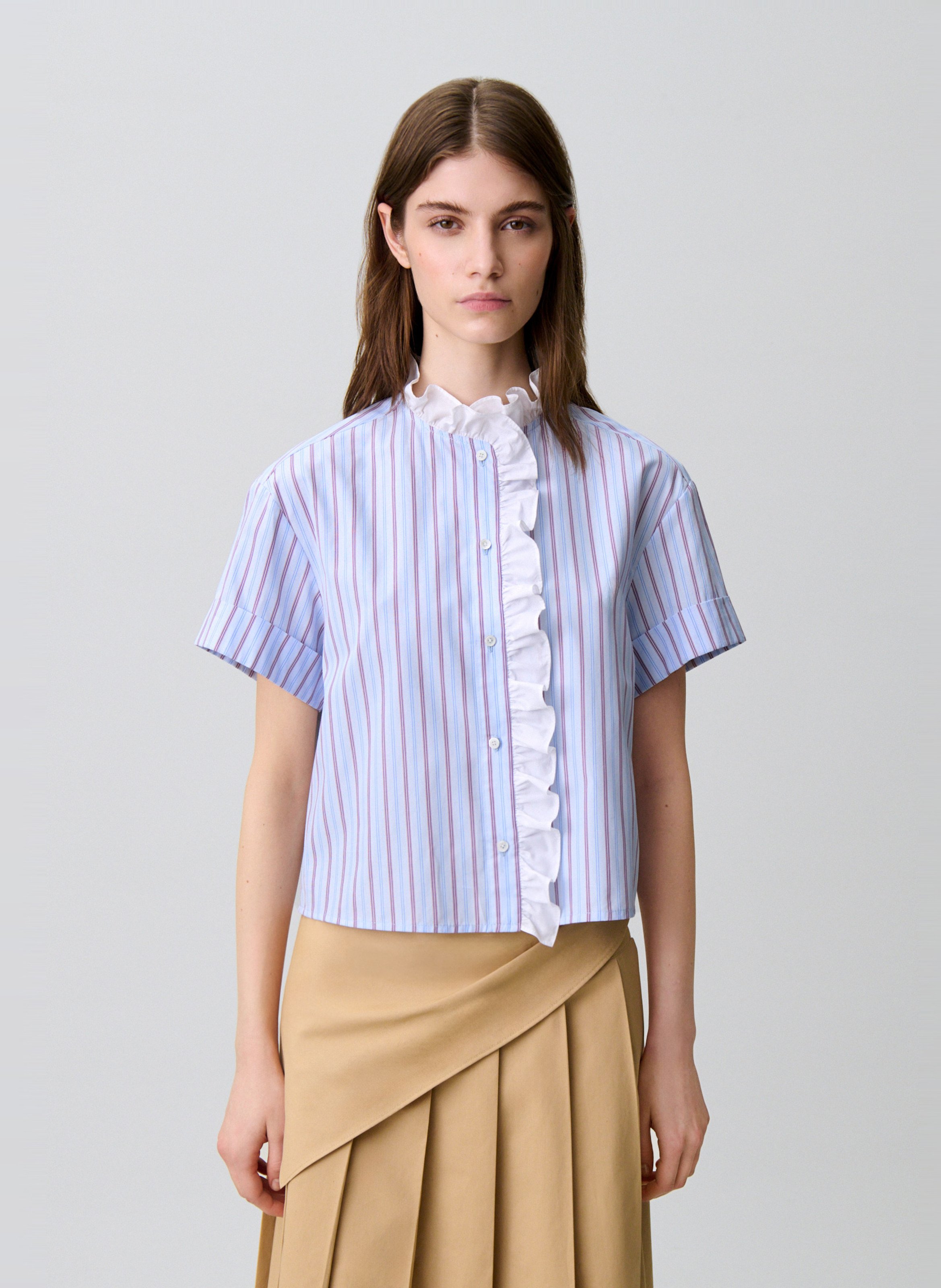 Chemise droite à rayures en coton CLAUDIE PIERLOT Multicolore