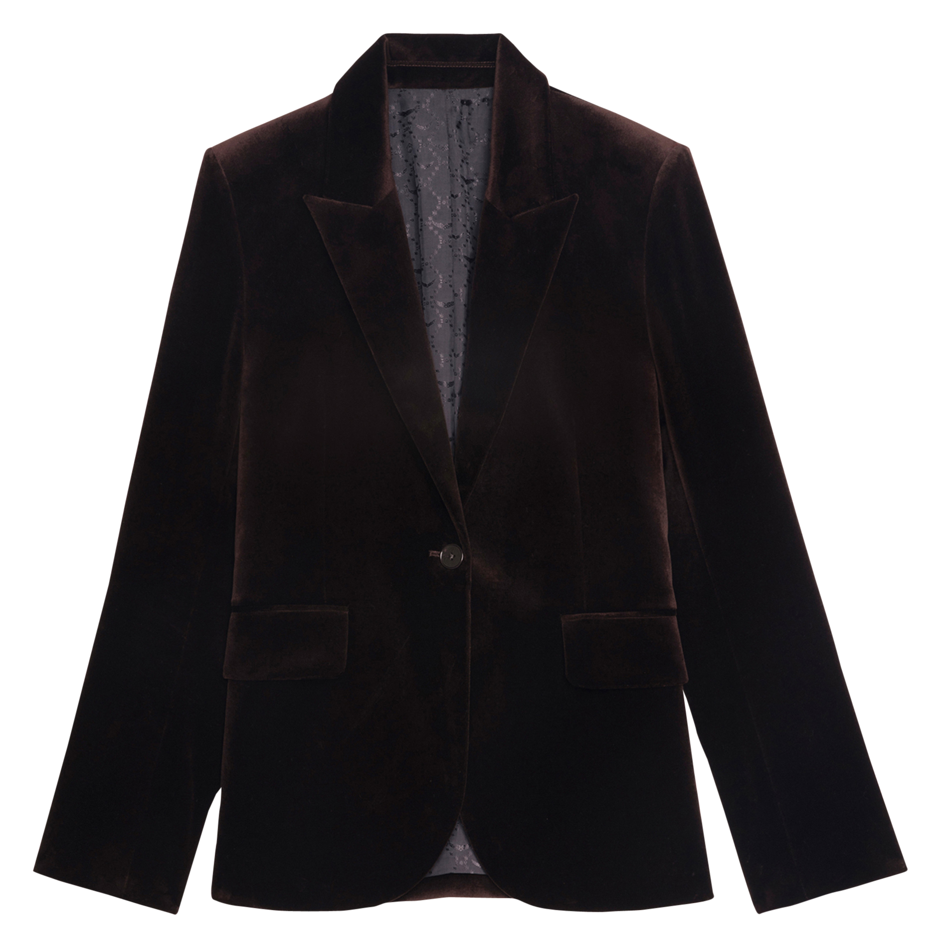 Navy cotton velvet blazer ZADIG&VOLTAIRE Brown