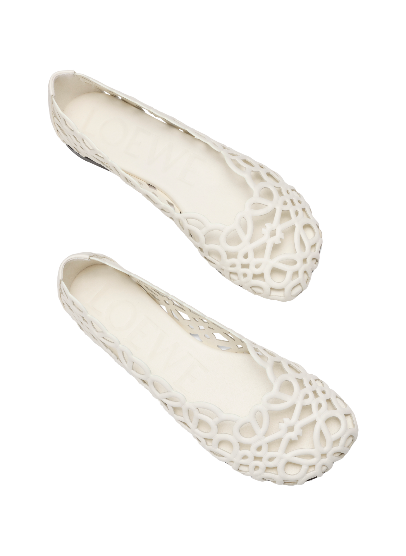 Ballerines Petal Anagram en cuir d'agneau LOEWE Blanc