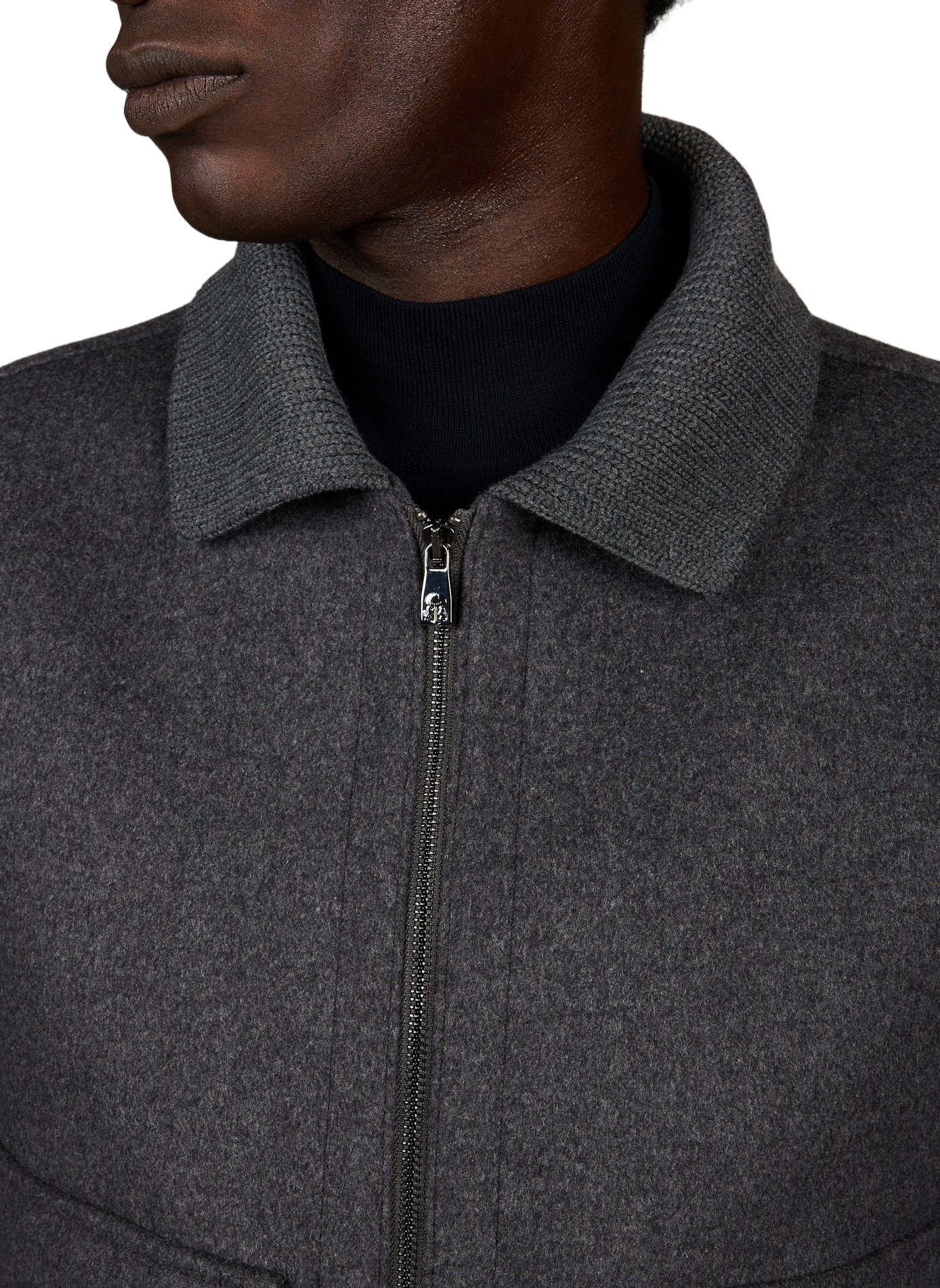 Blouson droit en laine mélangée CORNELIANI Gris