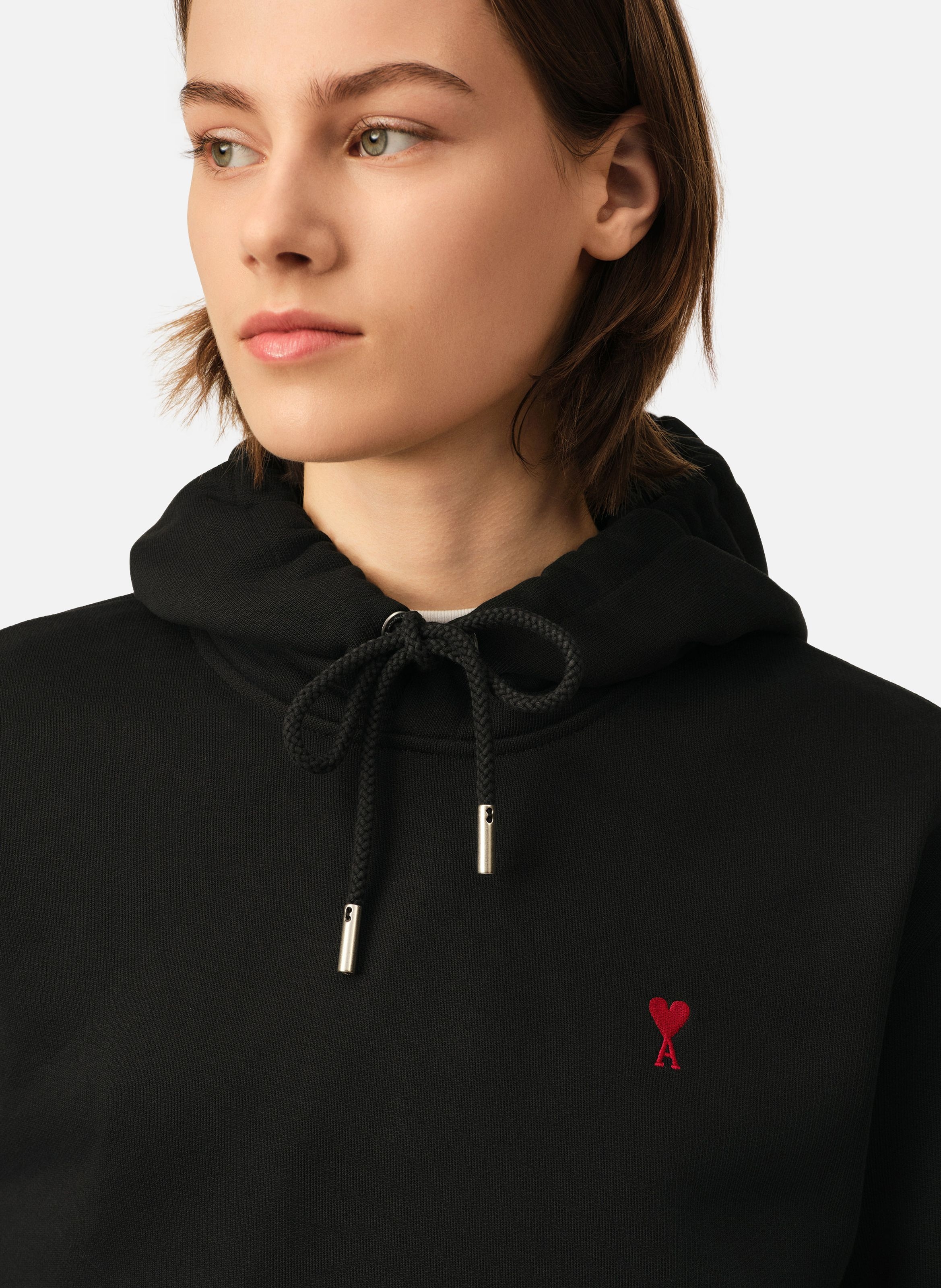 Hoodie ami de coeur rouge unisexe AMI PARIS Noir
