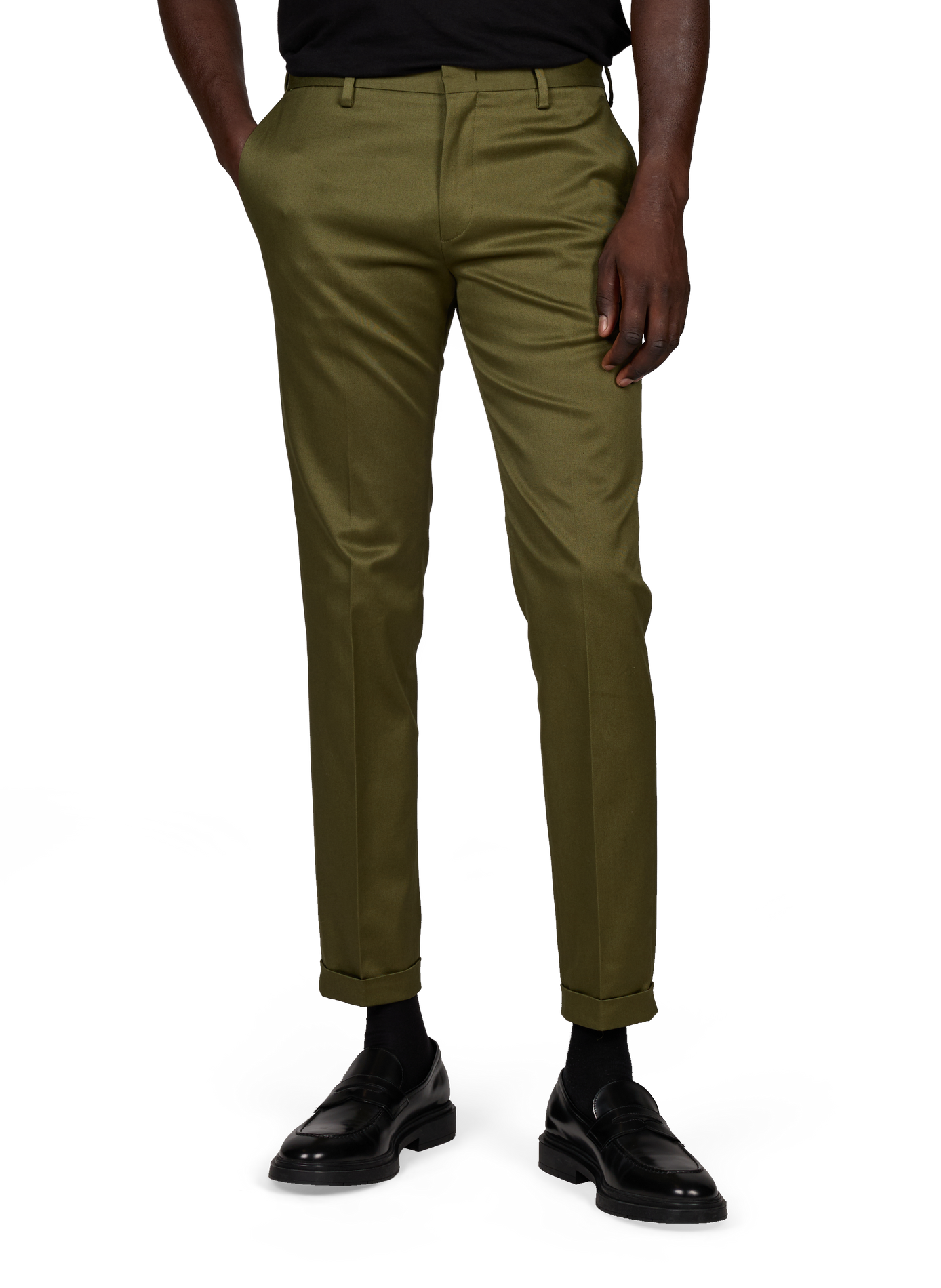 Pantalon chino slim à taille basse en coton mélangé PAUL SMITH Vert