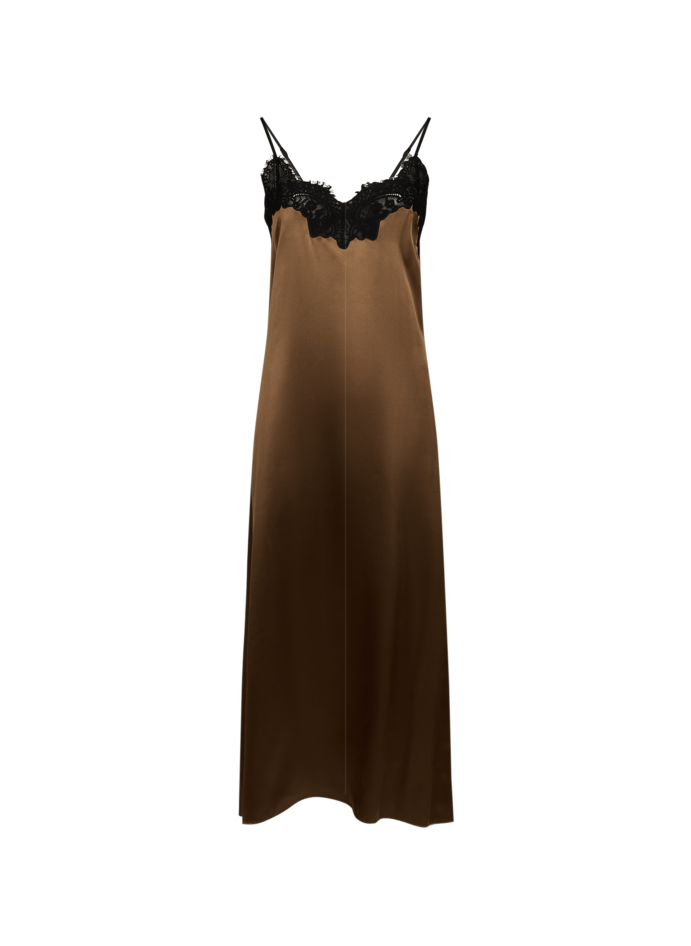 Long silk slip dress CO Brown