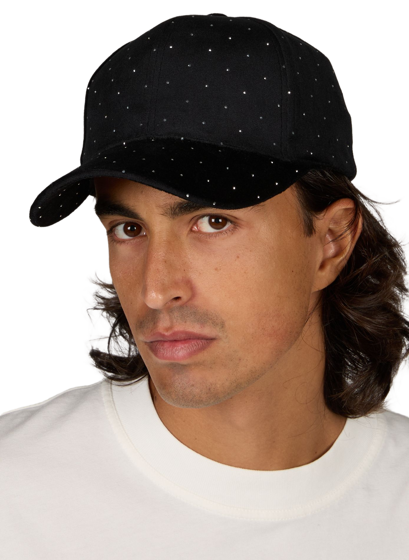 Cap with rhinestones AU PRINTEMPS PARIS Black