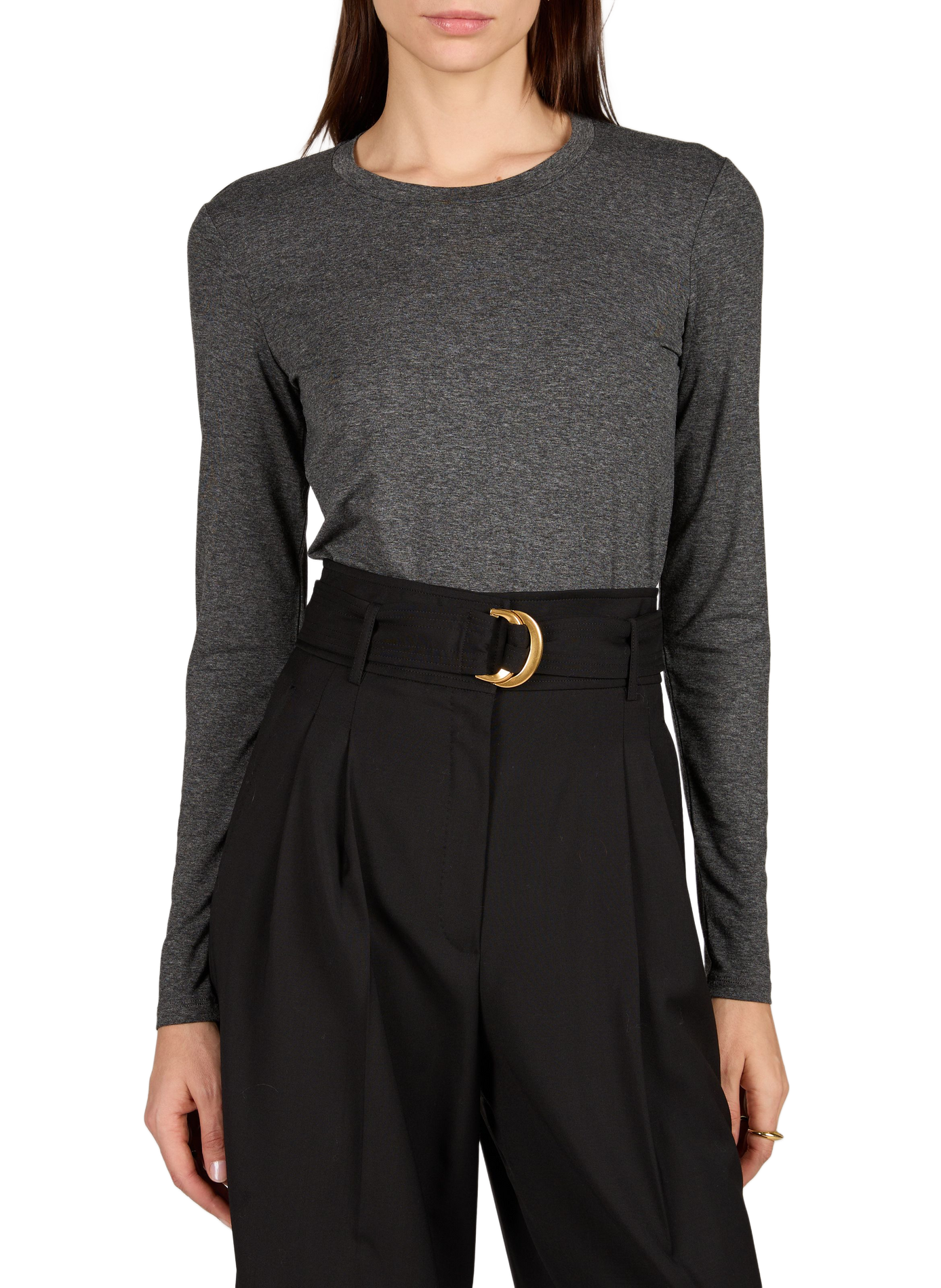 T-shirt Wkdmultie moulant col rond MAX MARA WEEK END Gris