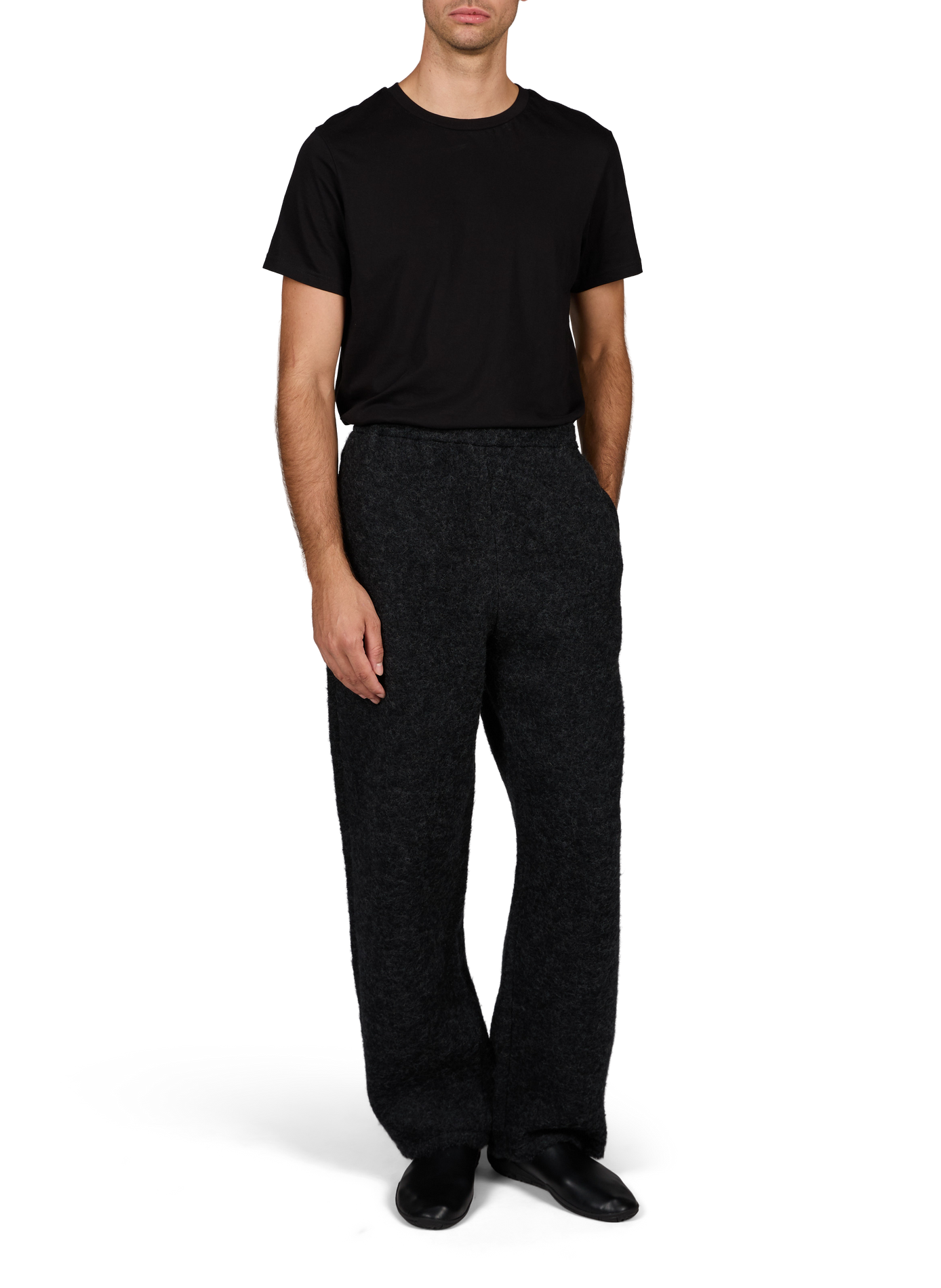 Straight-cut wool-blend trousers JIL SANDER Black