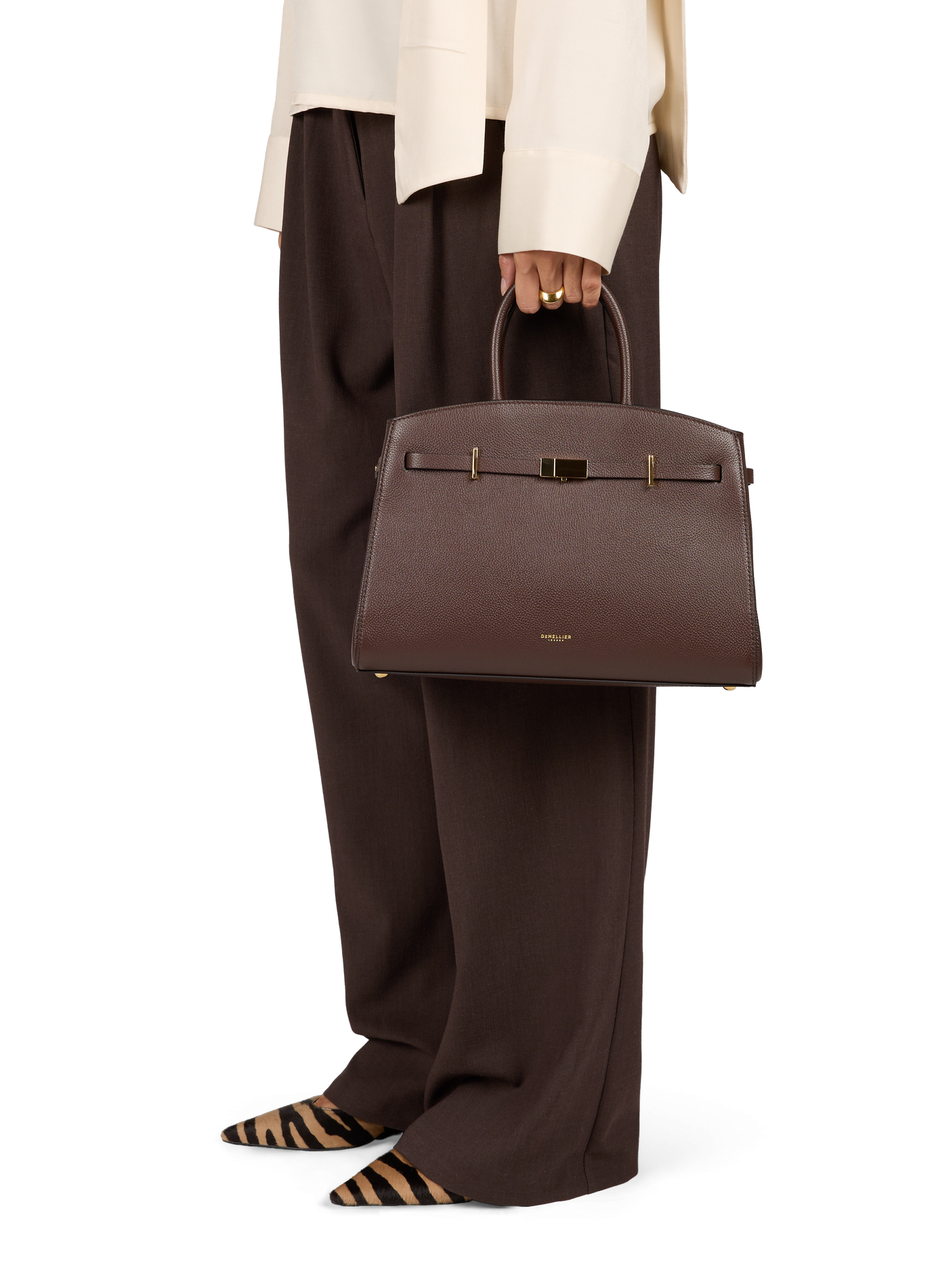 Galleria leather tote bag DEMELLIER LONDON Brown