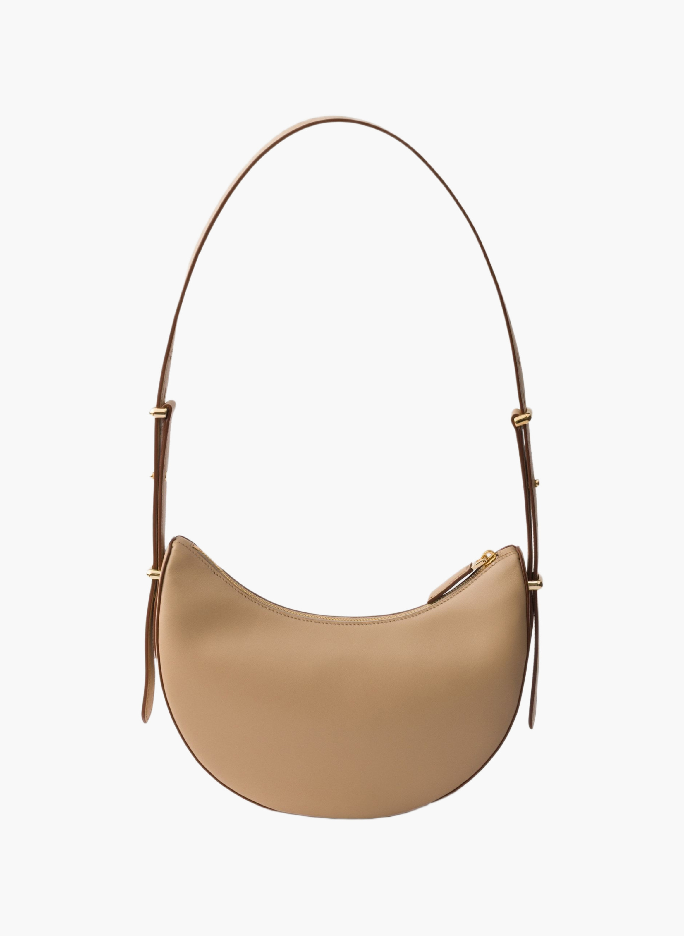 Petit sac porté épaule prada arqué en cuir PRADA Beige