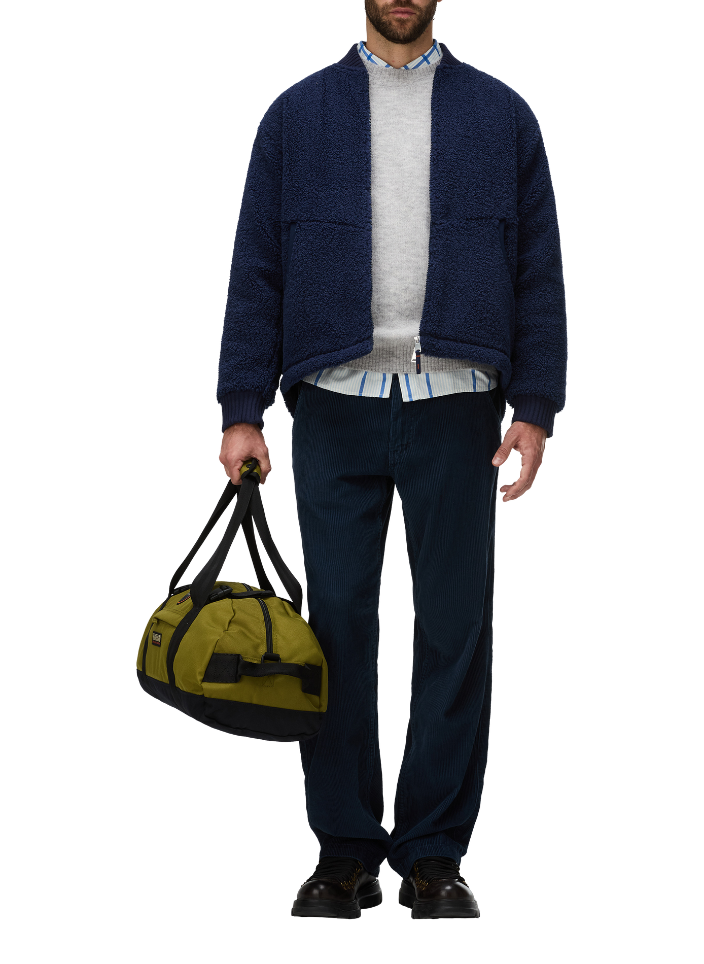 Pantalon droit en velours côtelé NAPAPIJRI Bleu