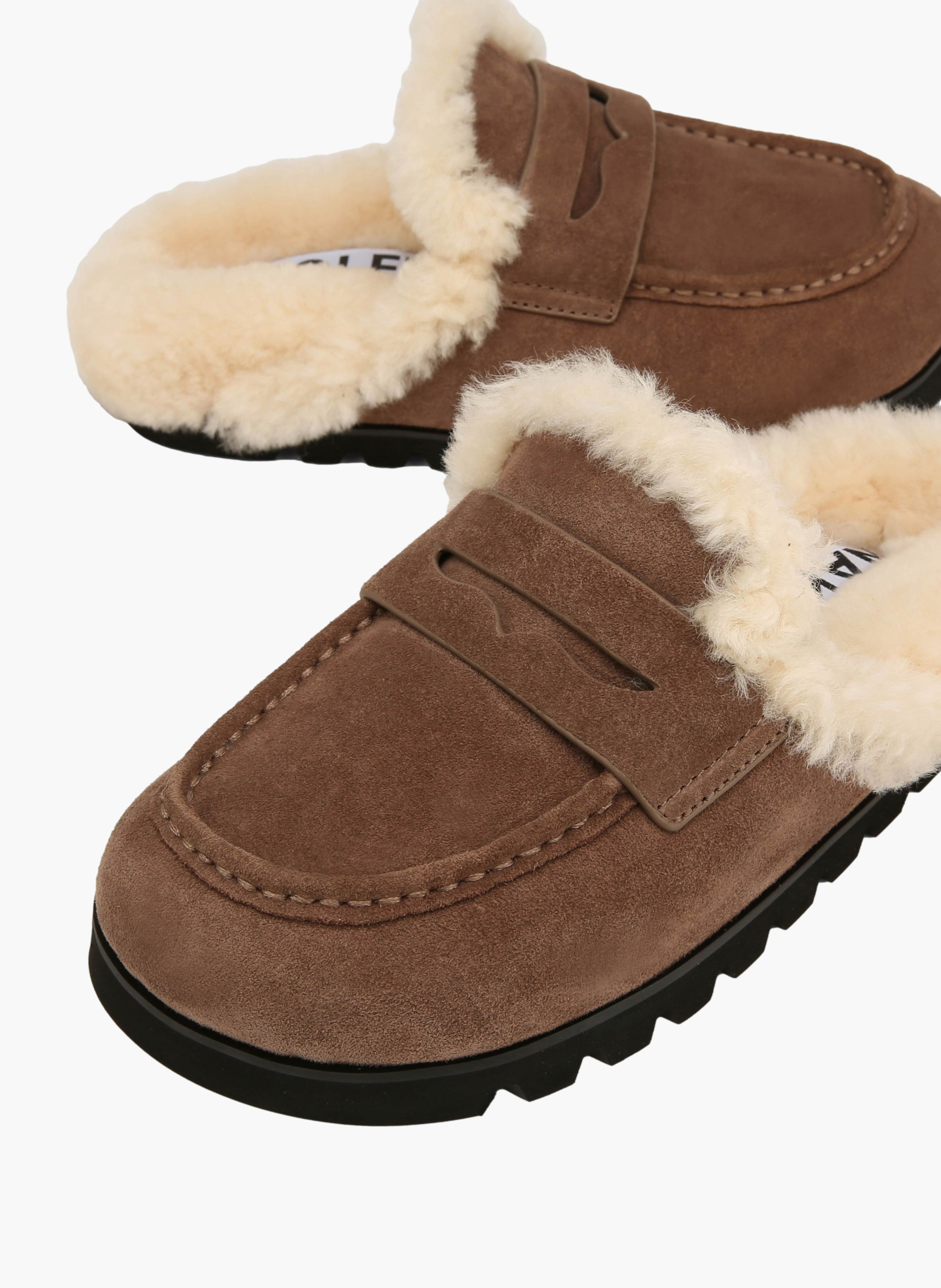 Mules corded en daim NAKED WOLFE Marron