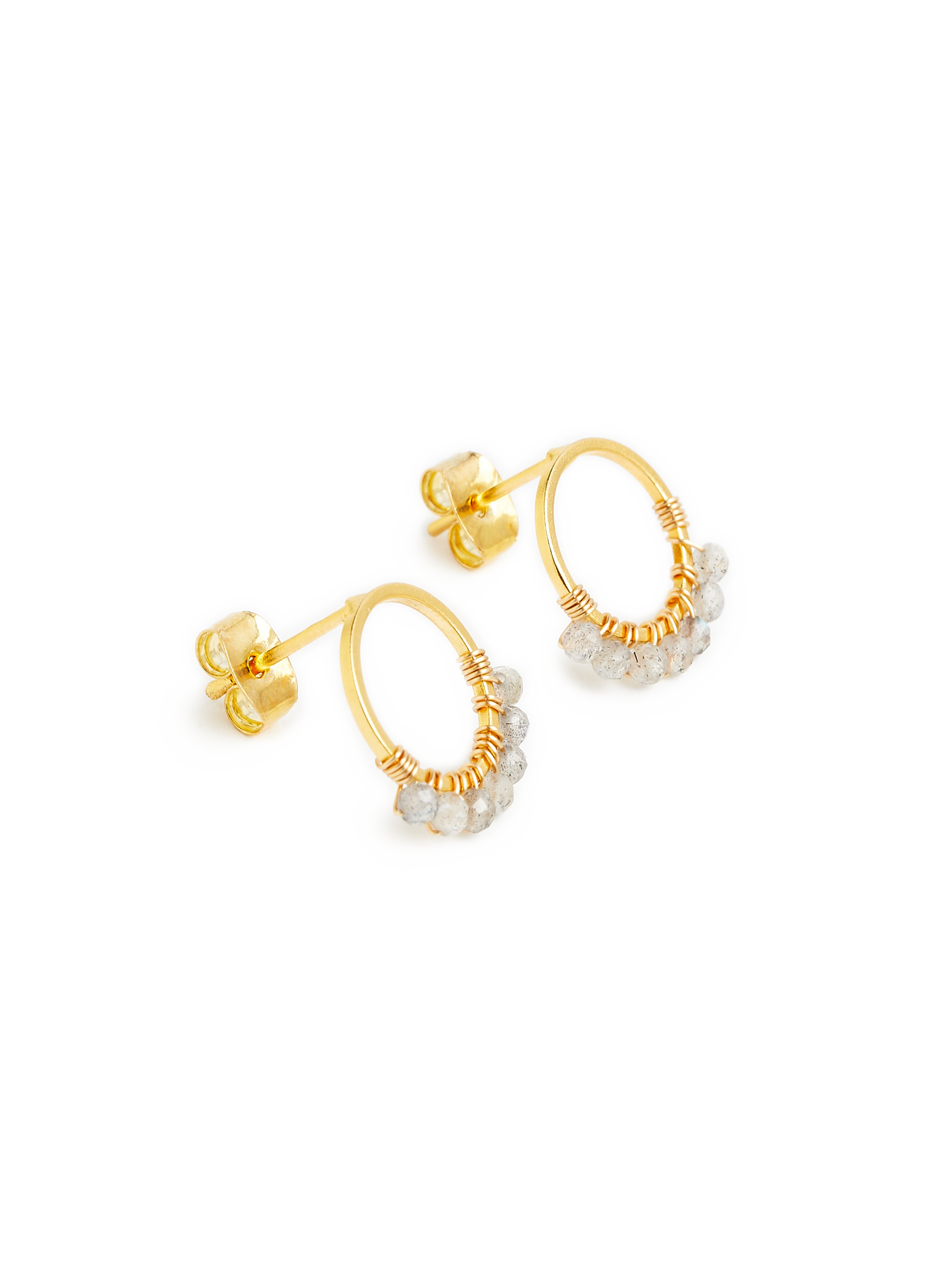 Mina round pearl earrings LILO Grey