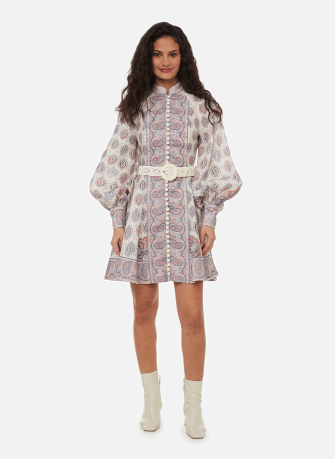 ZIMMERMANN Vitali-Kleid aus Leinen mit Paisley-Print