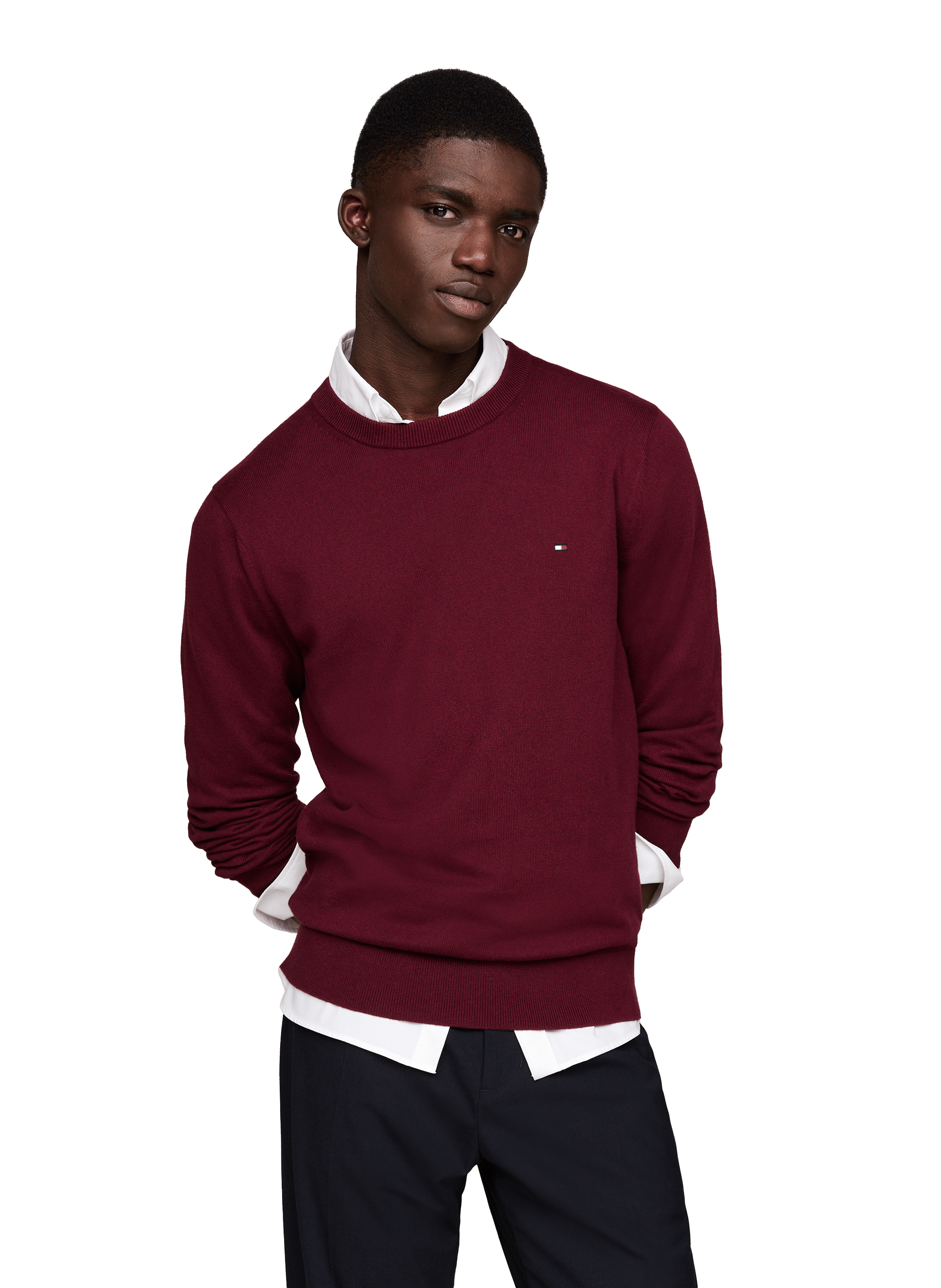 Cotton cable knit jumper TOMMY HILFIGER Red
