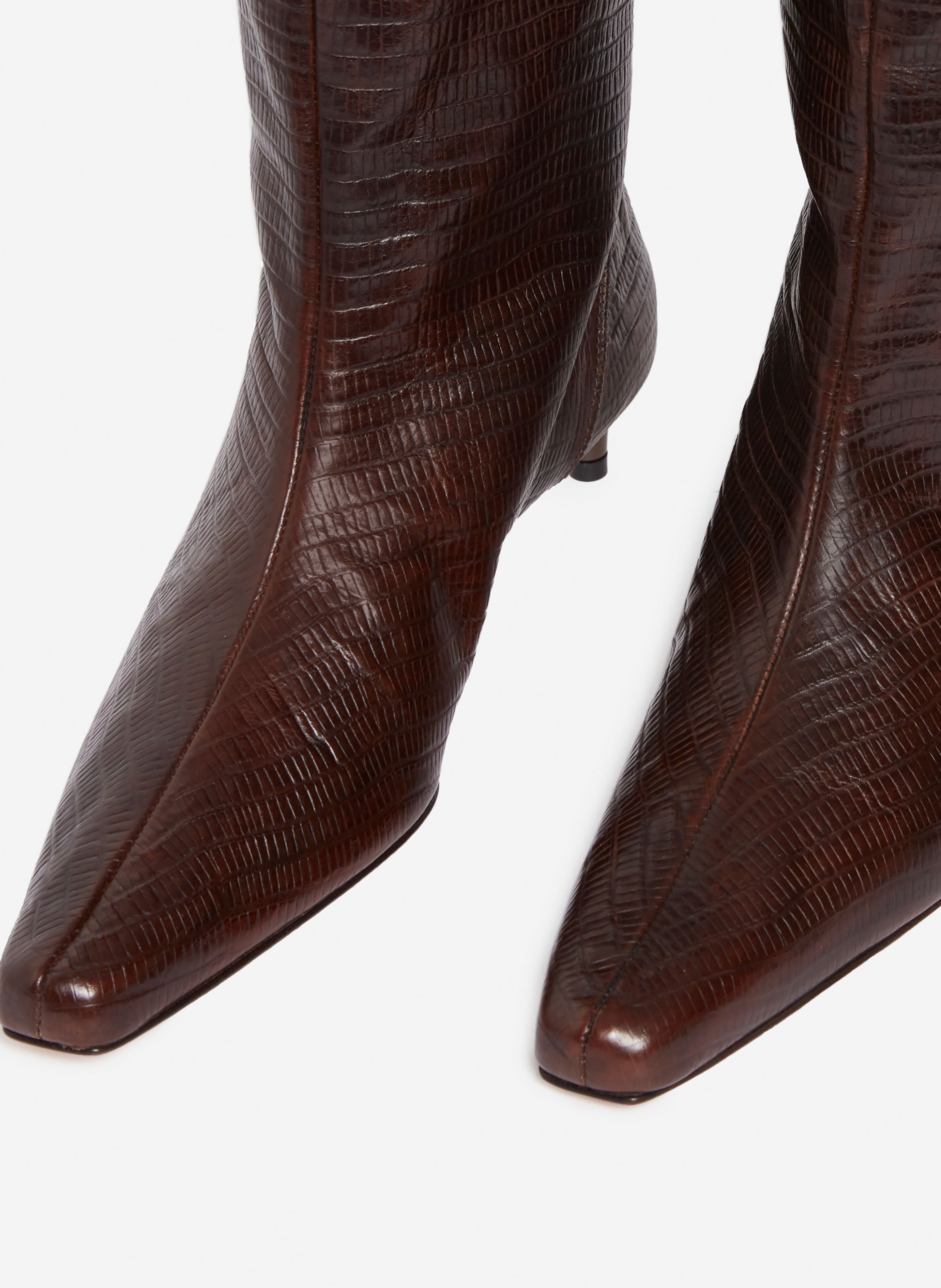 Bottes hautes cuir marron daily VANESSA BRUNO Marron