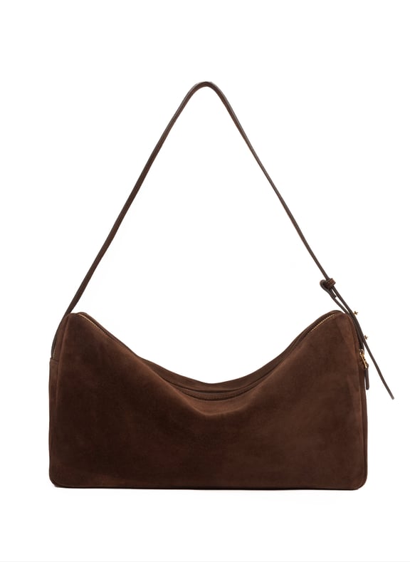 Sac trousse large en daim Marron by ELLEME ELLEME Sac trousse large en daim Marron