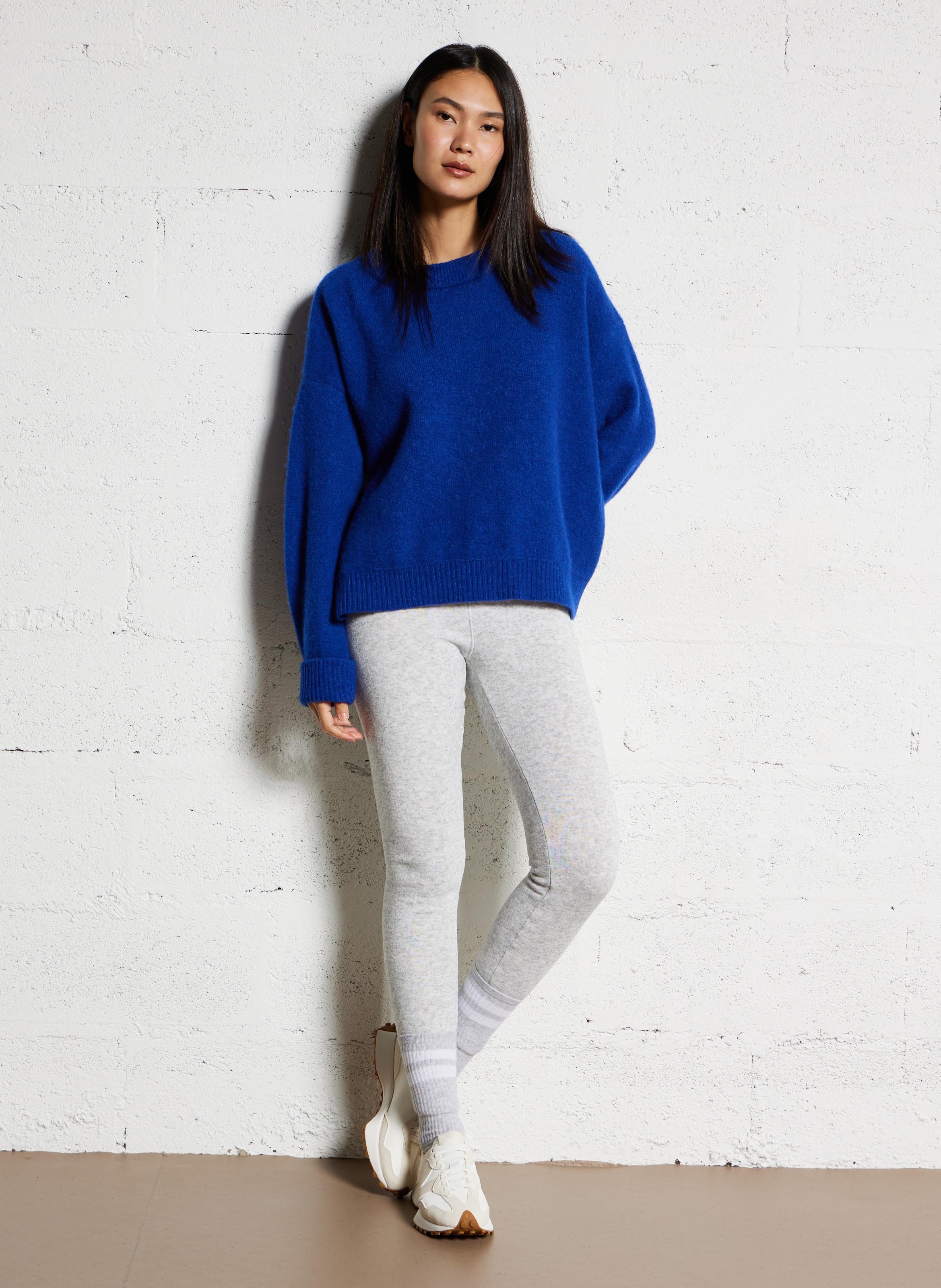 Pull ample col rond en laine mélangée vitow AMERICAN VINTAGE Bleu