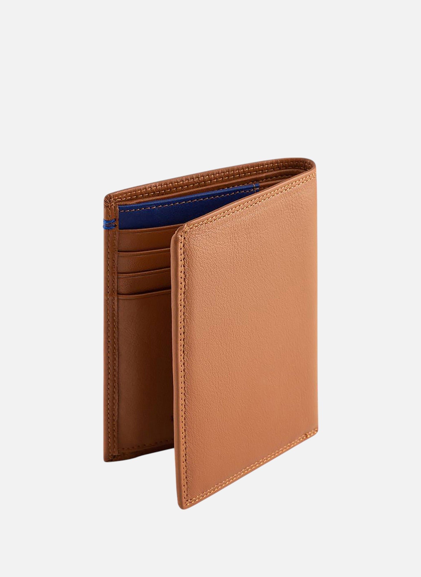 Portefeuille vertical moyen modèle zippé 2 volets martin en cuir lisse LE TANNEUR Marron