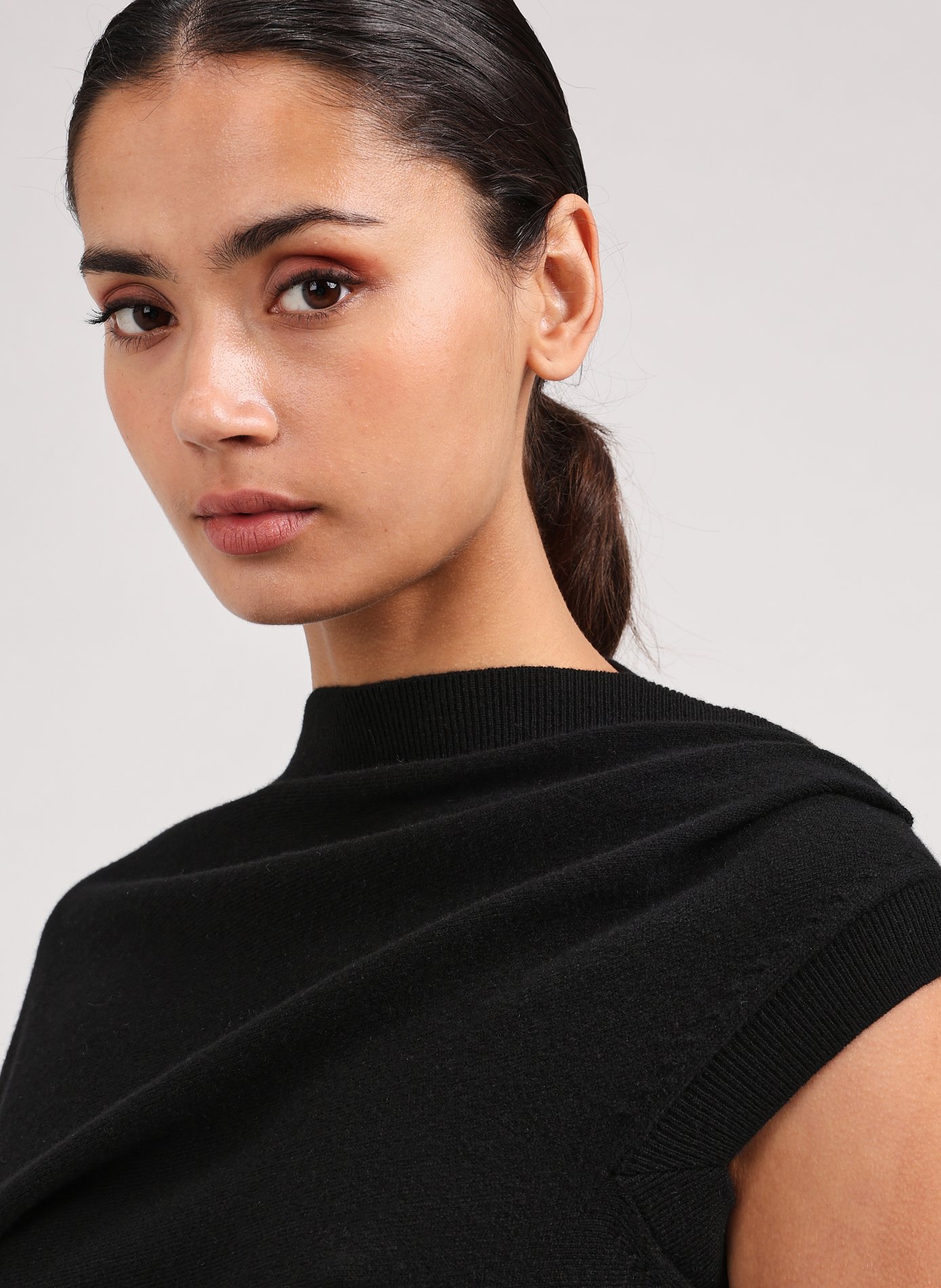 Pull asymétrique en laine et cachemire ROHE FRAMES Blanc