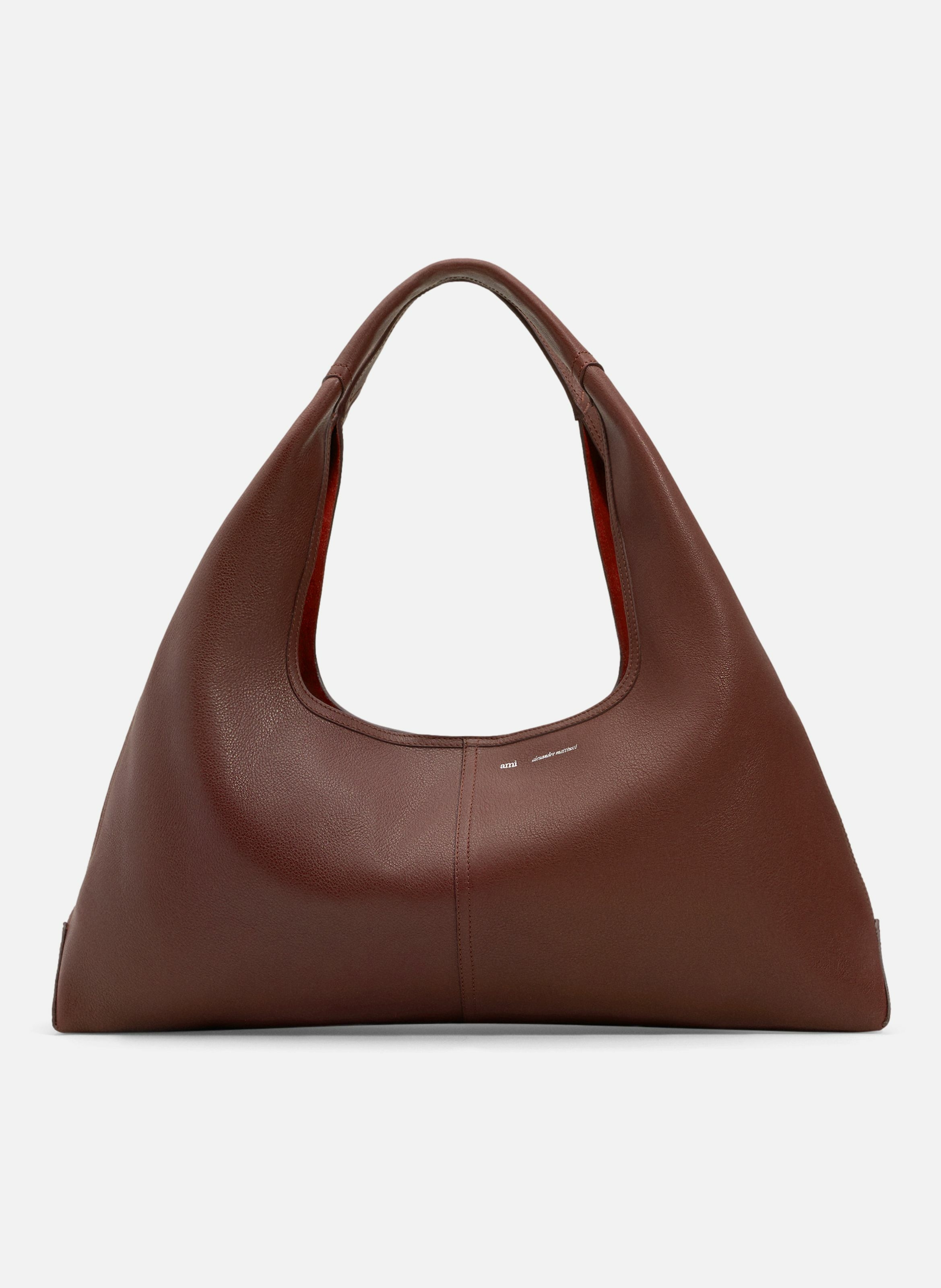 Sac porté epaule etienne en cuir souple unisexe AMI PARIS Rouge