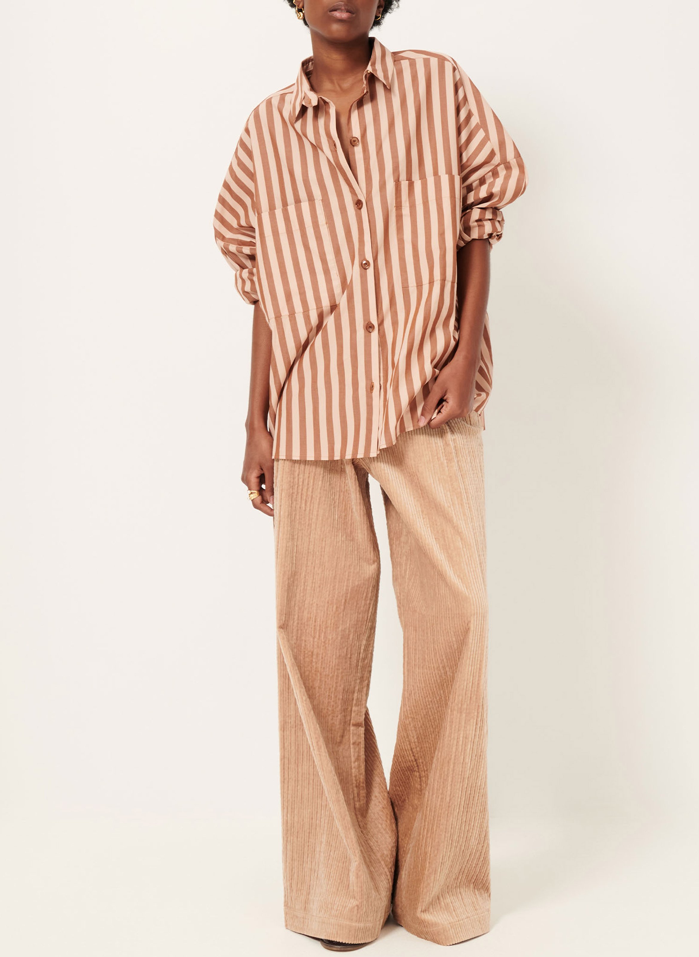 Chemise col classique en coton fontania SESSUN Marron