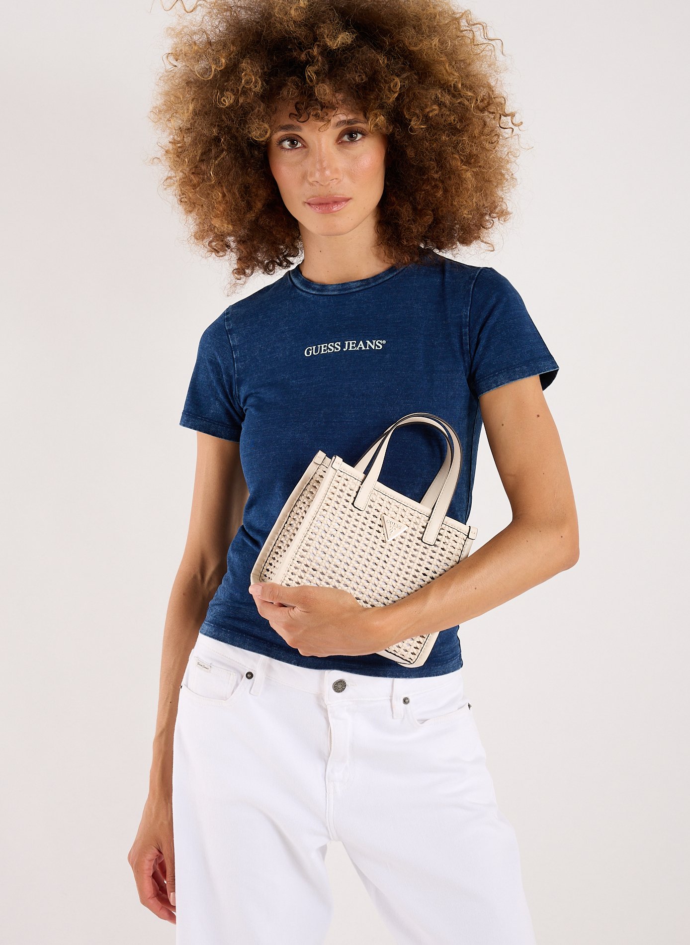 Brigitta braided handbag GUESS Beige