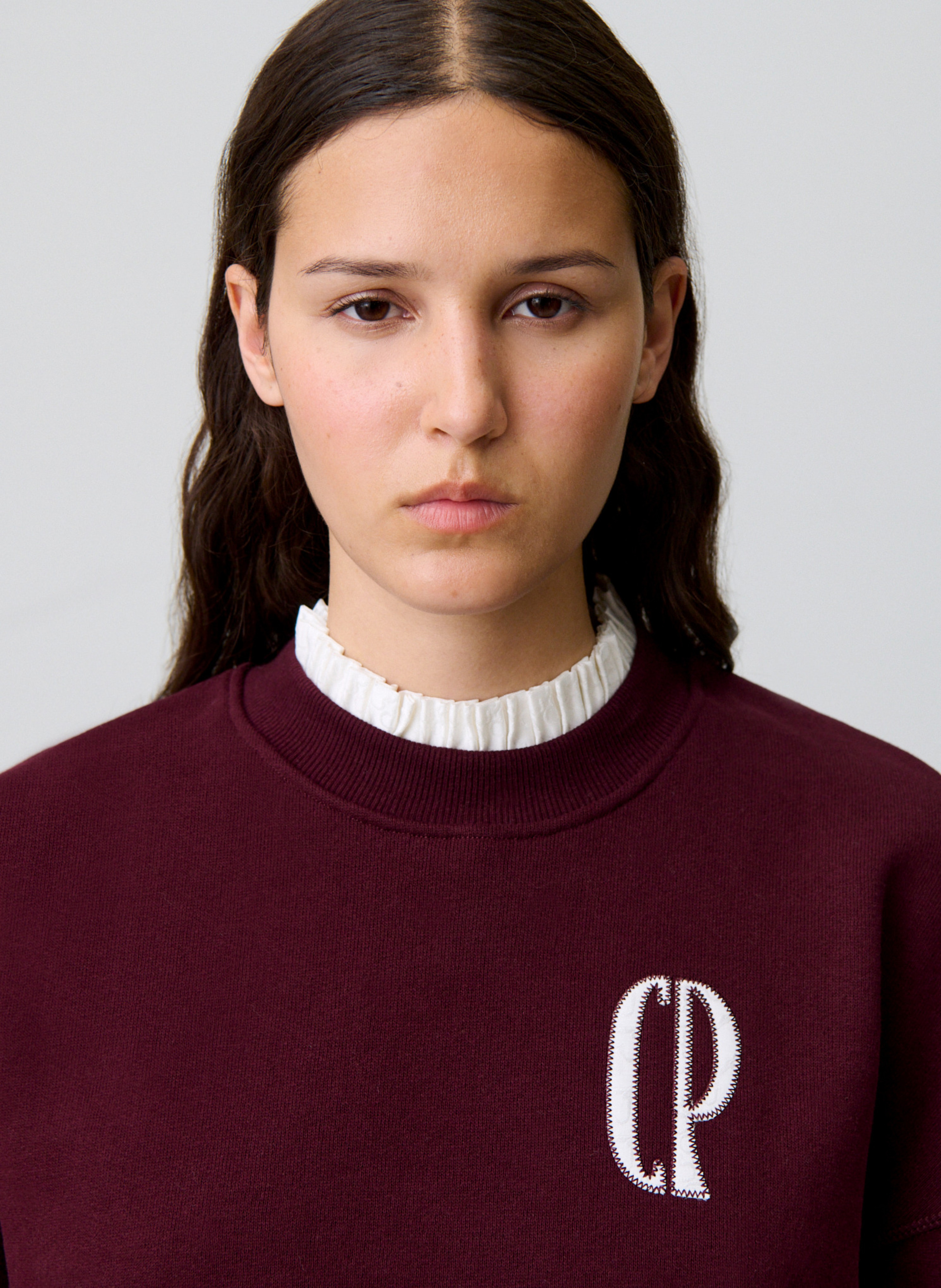 Sweat oversize en coton mélangé tifany CLAUDIE PIERLOT Rouge