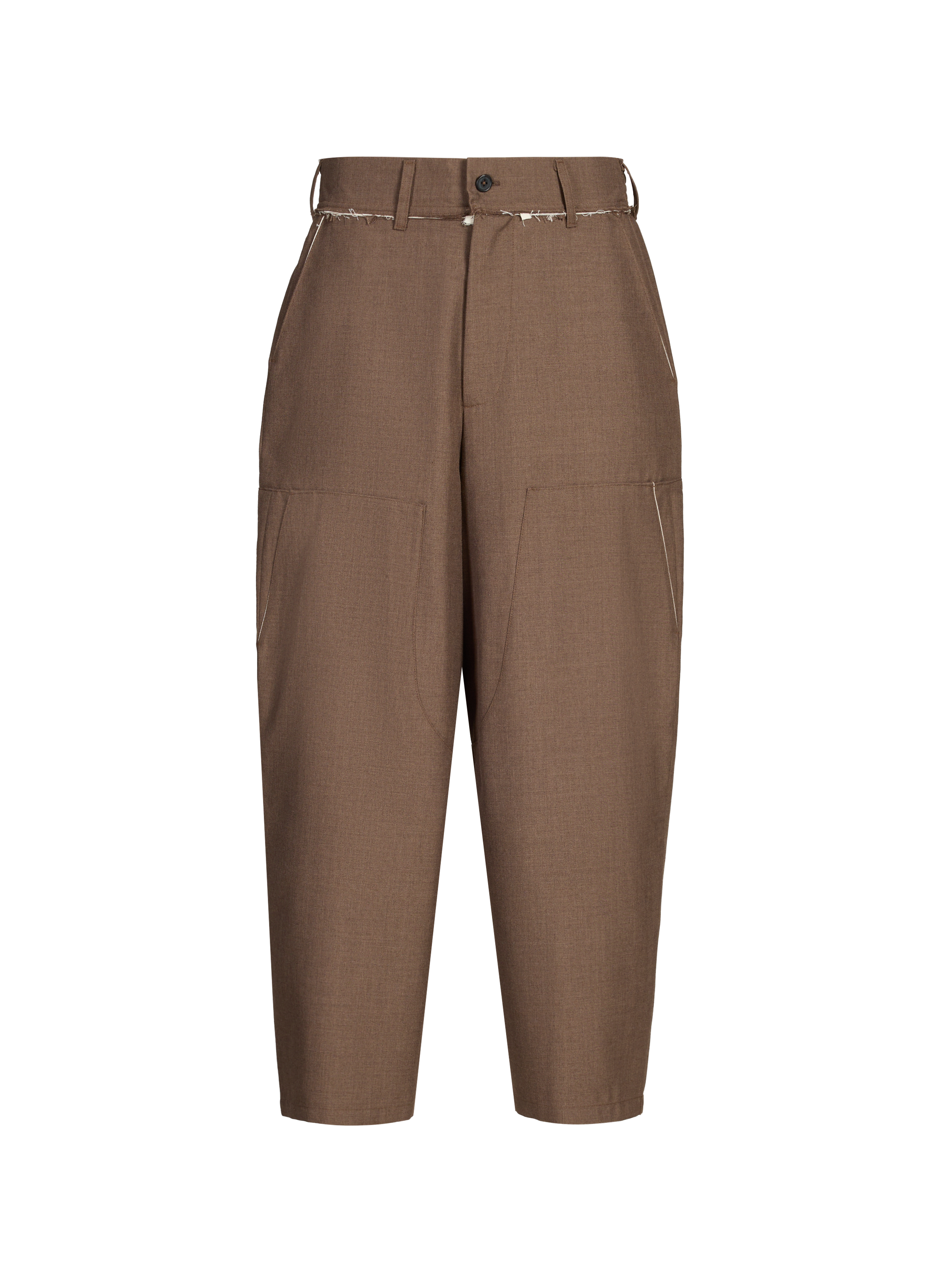 CAMIEL FORTGENS Wide frayed pants Brown