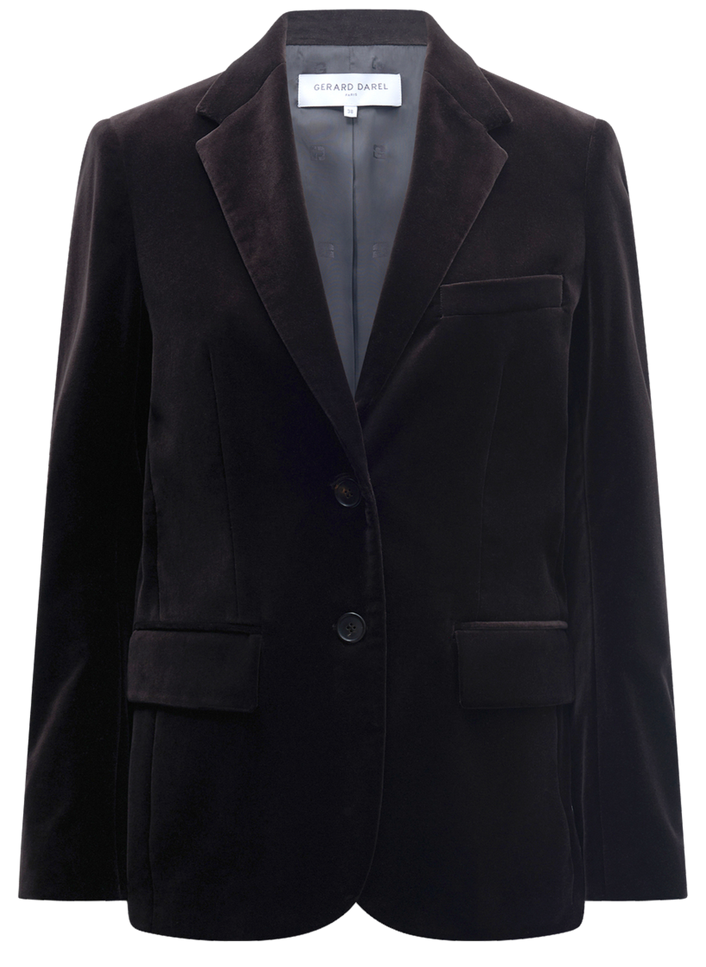 Veste de tailleur en velours ras - nirina GERARD DAREL Marron