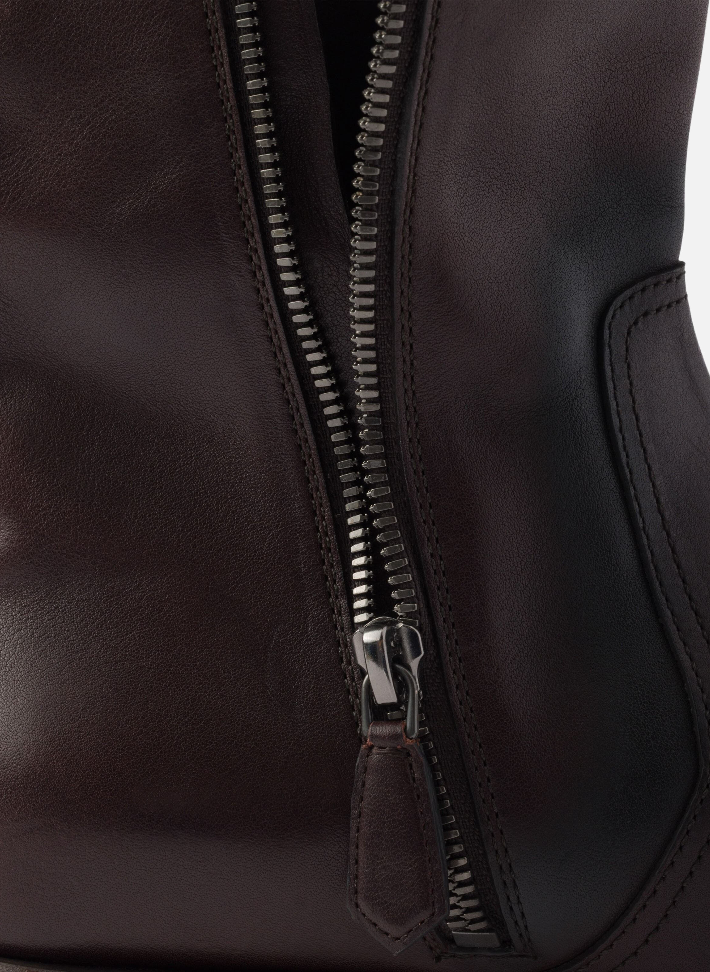 Bottes mi-mollet en cuir PRADA Marron