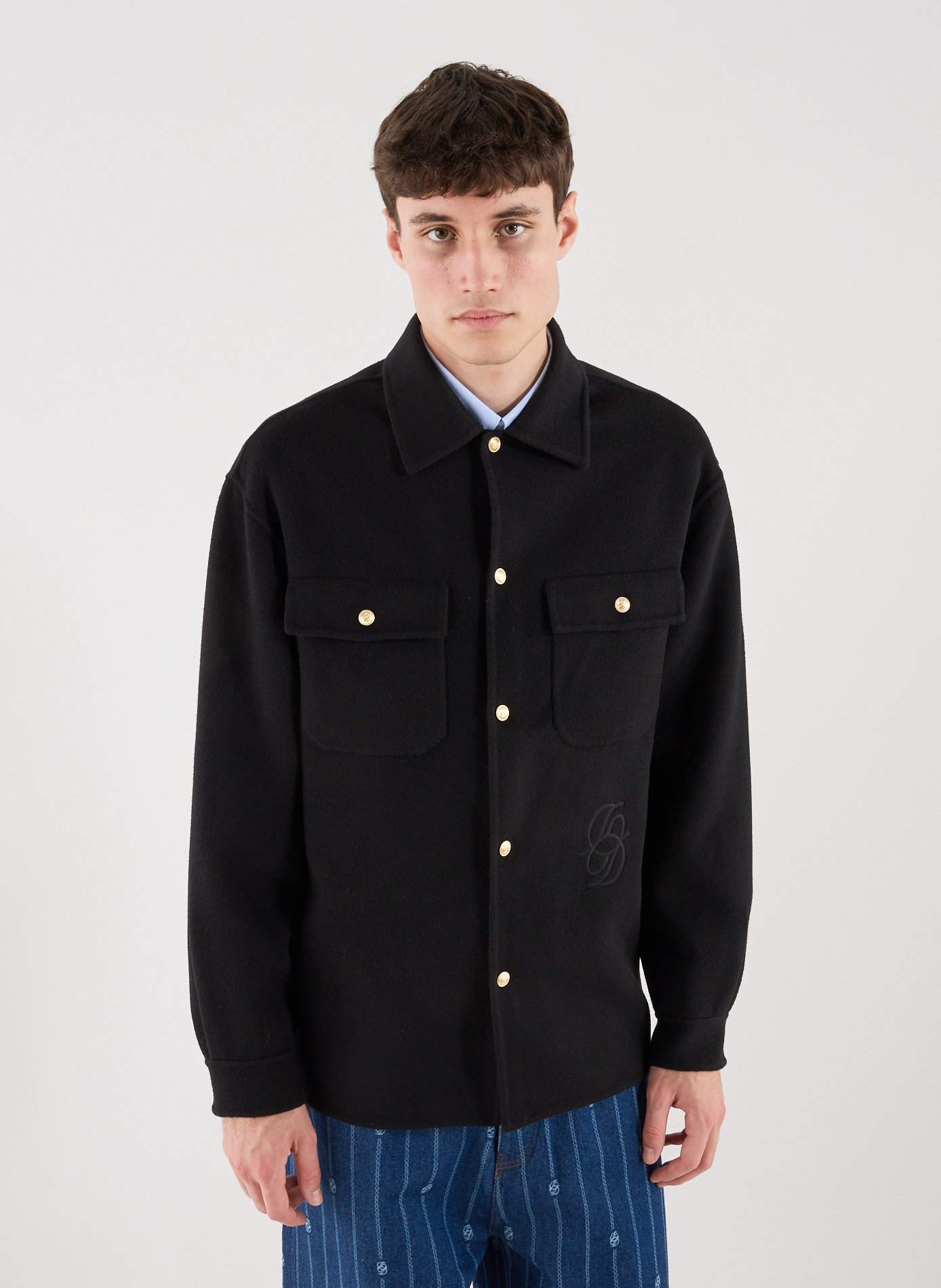 The wool overshirt DROLE DE MONSIEUR Black