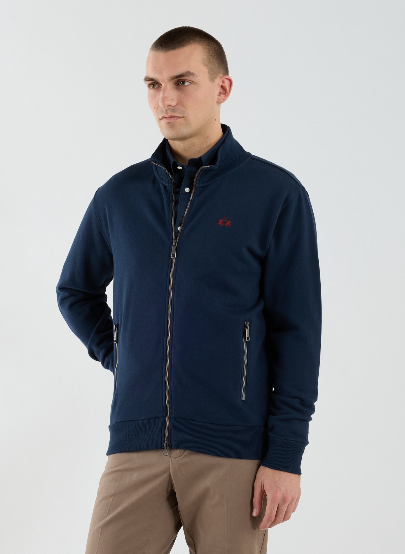 High-neck cotton vest LA MARTINA Blue