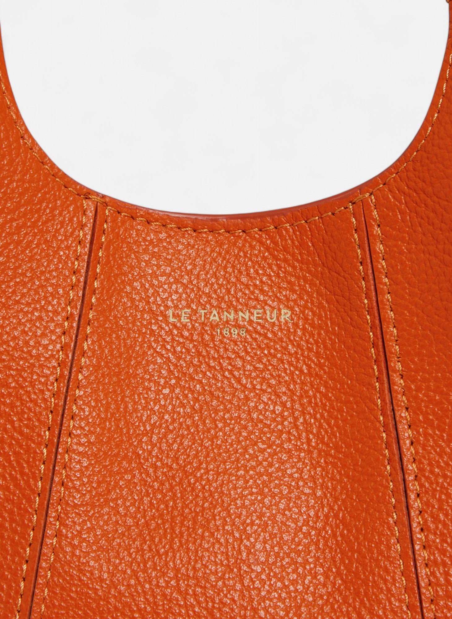 Mini sac à main juliette en cuir grainé LE TANNEUR Orange