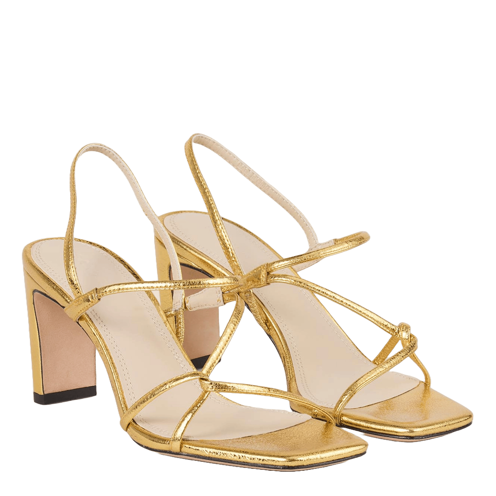 Sandales à fines brides en cuir SANDRO Doré