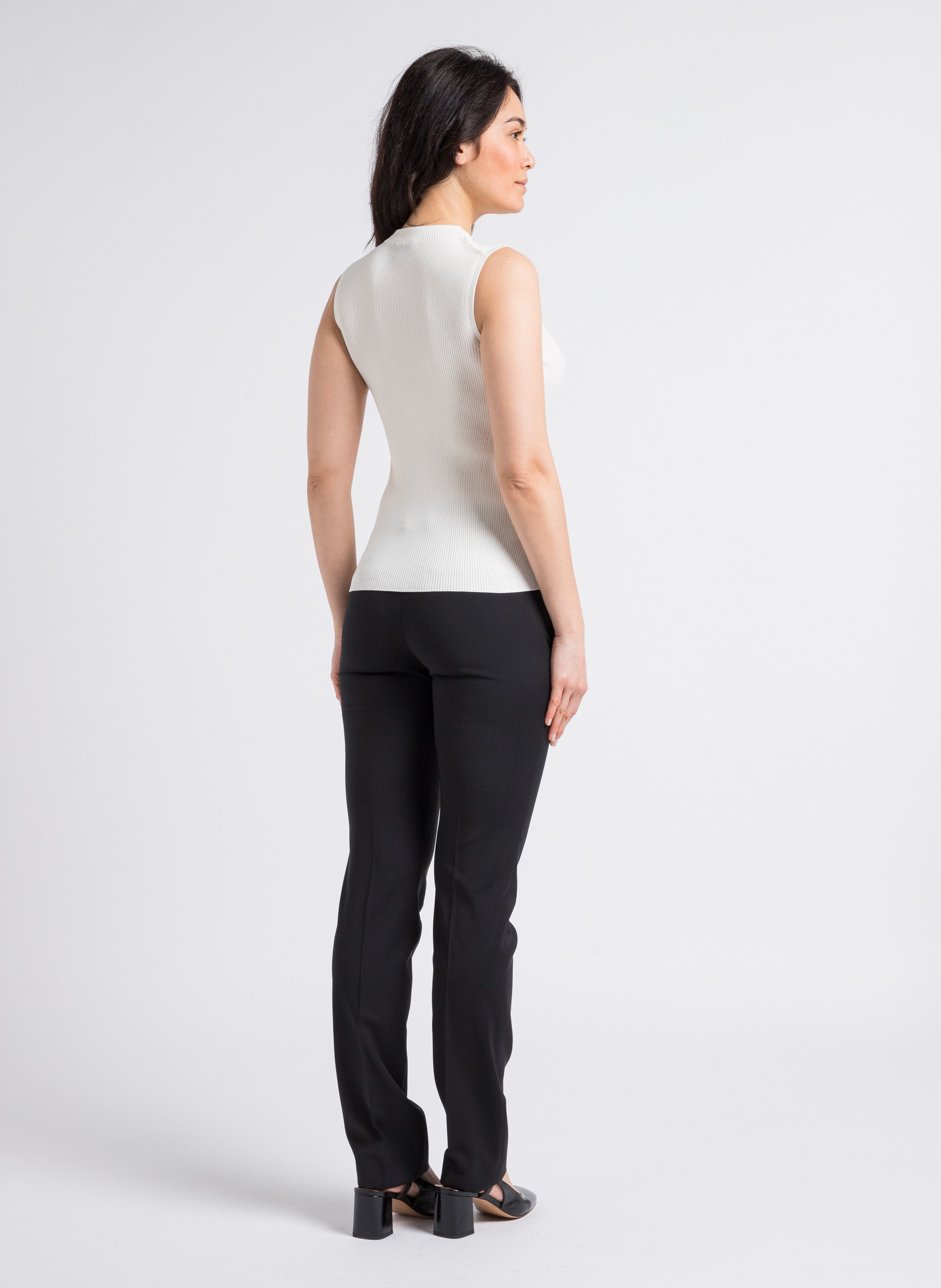 Tee-shirt côtelé sans manches à bords-côtes BOSS Beige