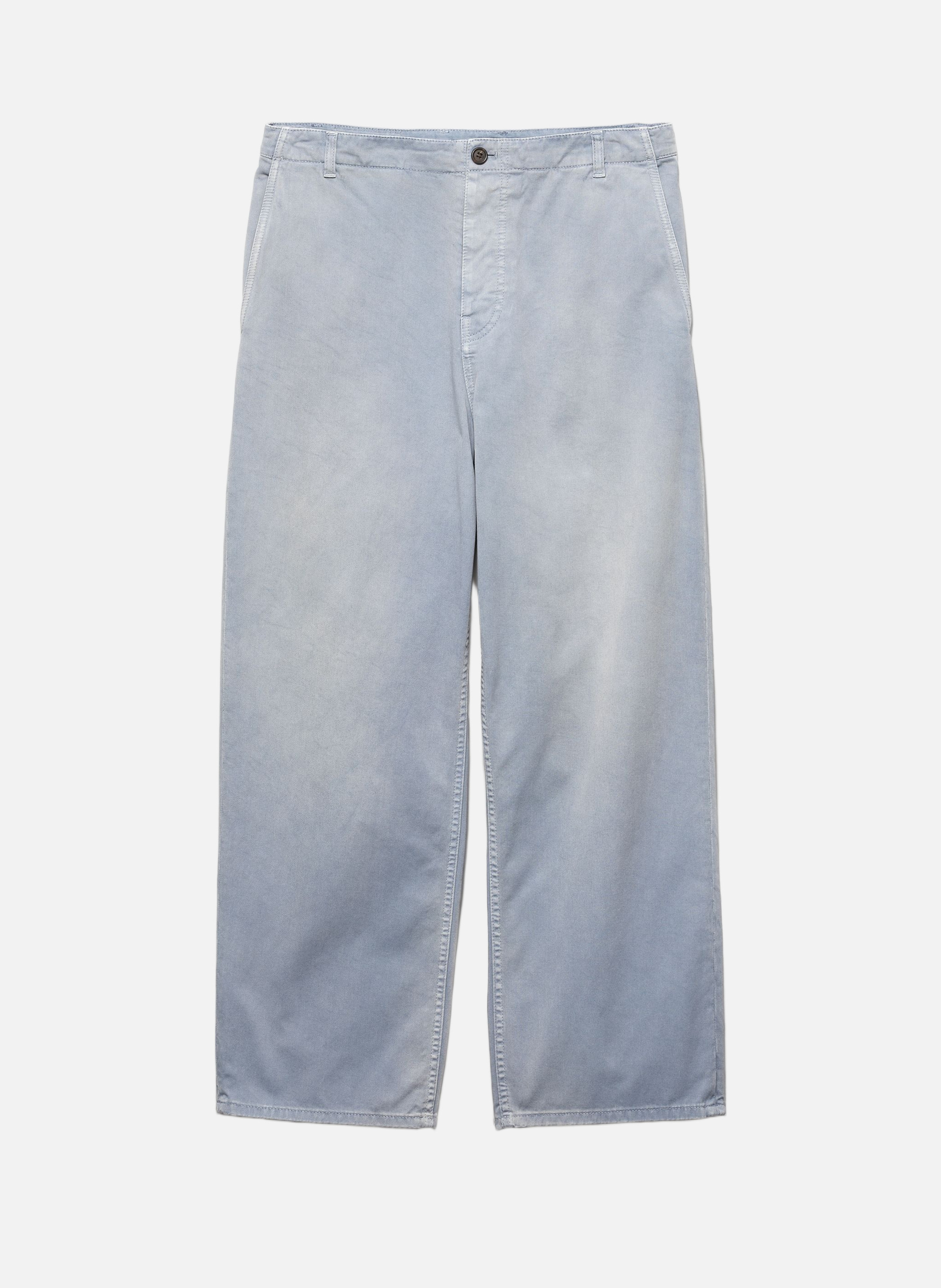 Pantalon en gabardine lavée PRADA Bleu