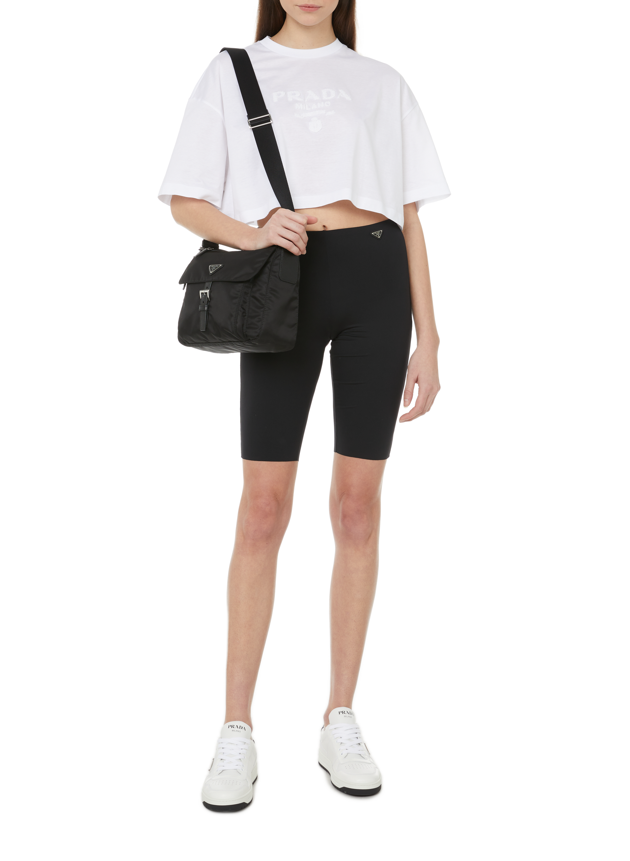 Cycliste à logo PRADA Noir