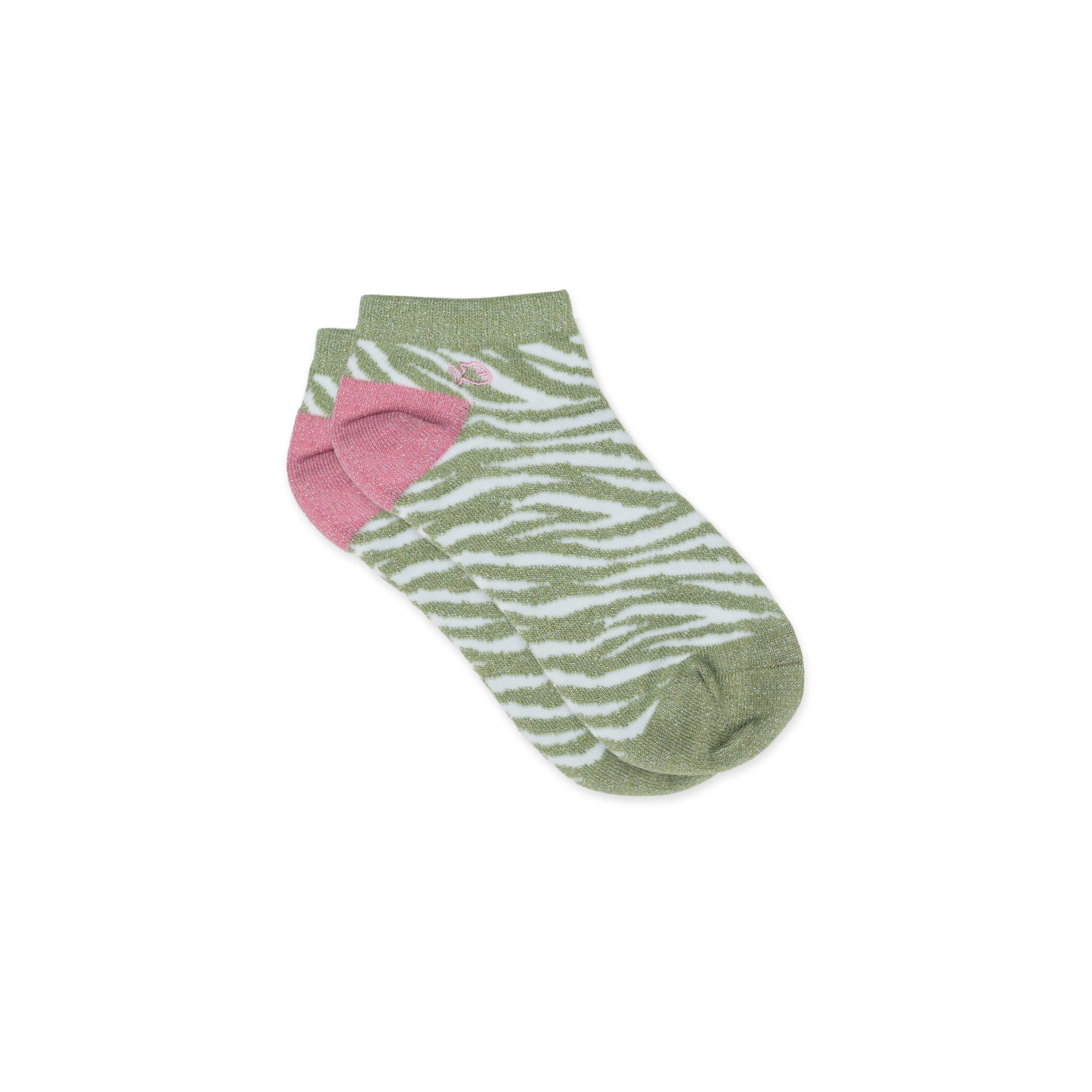 Socquettes en coton peigné zèbre BILLYBELT Vert