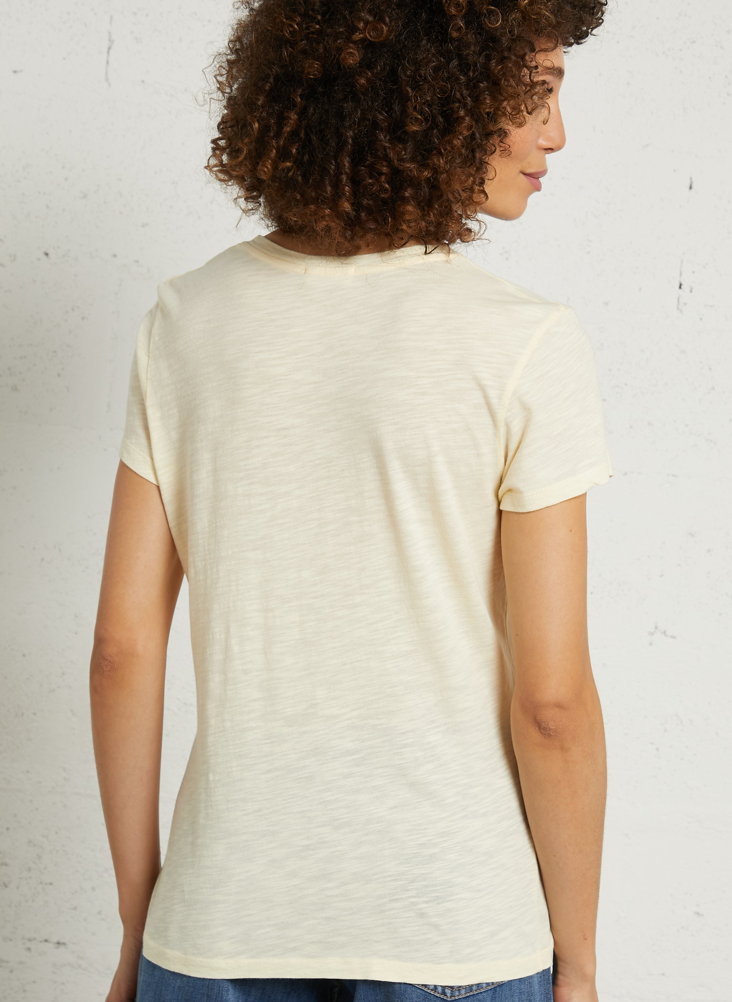 Tee-shirt col rond en coton mélangé jacksonville AMERICAN VINTAGE Jaune