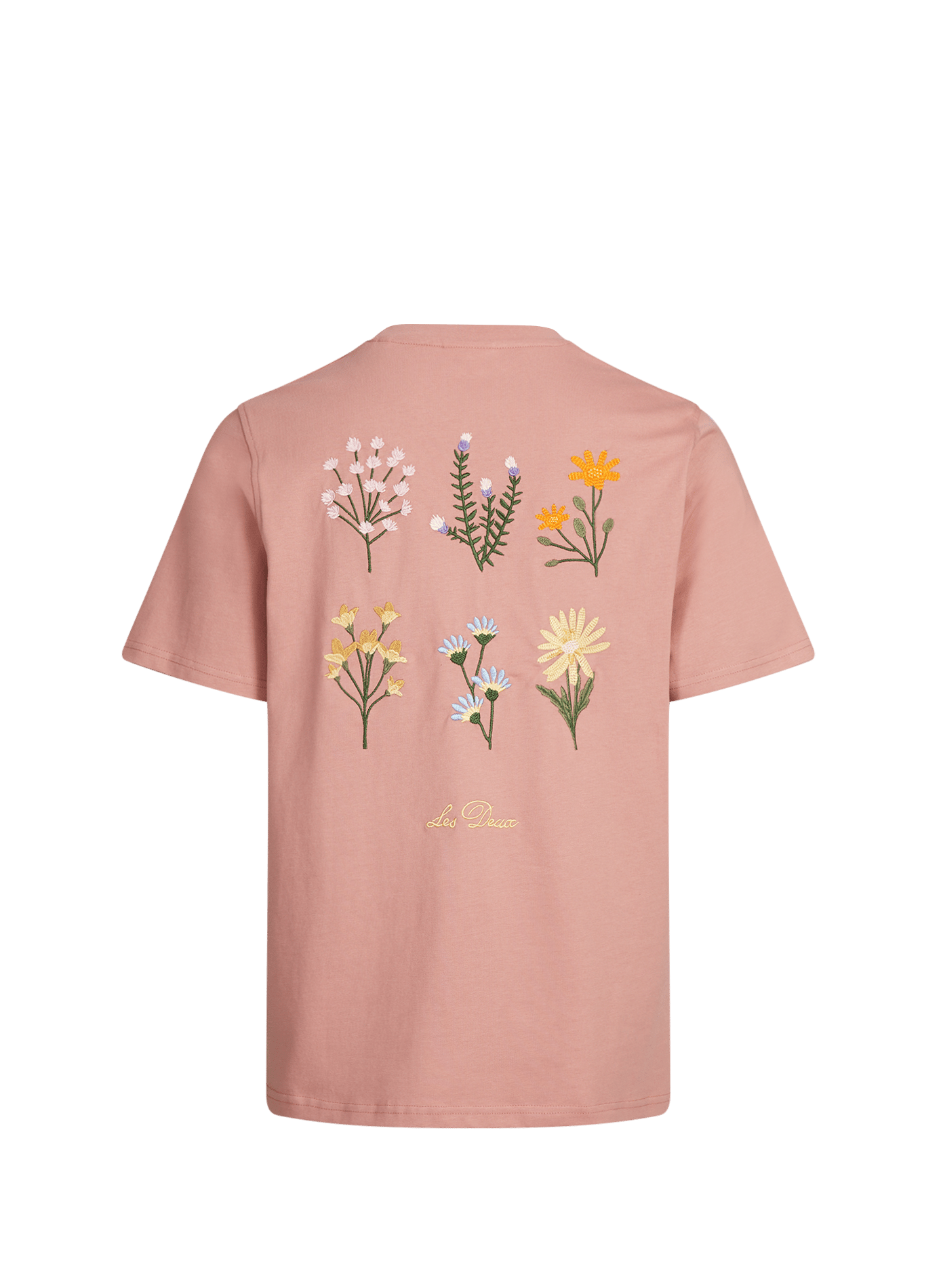 Short-sleeve embroidered cotton T-shirt LES DEUX Pink