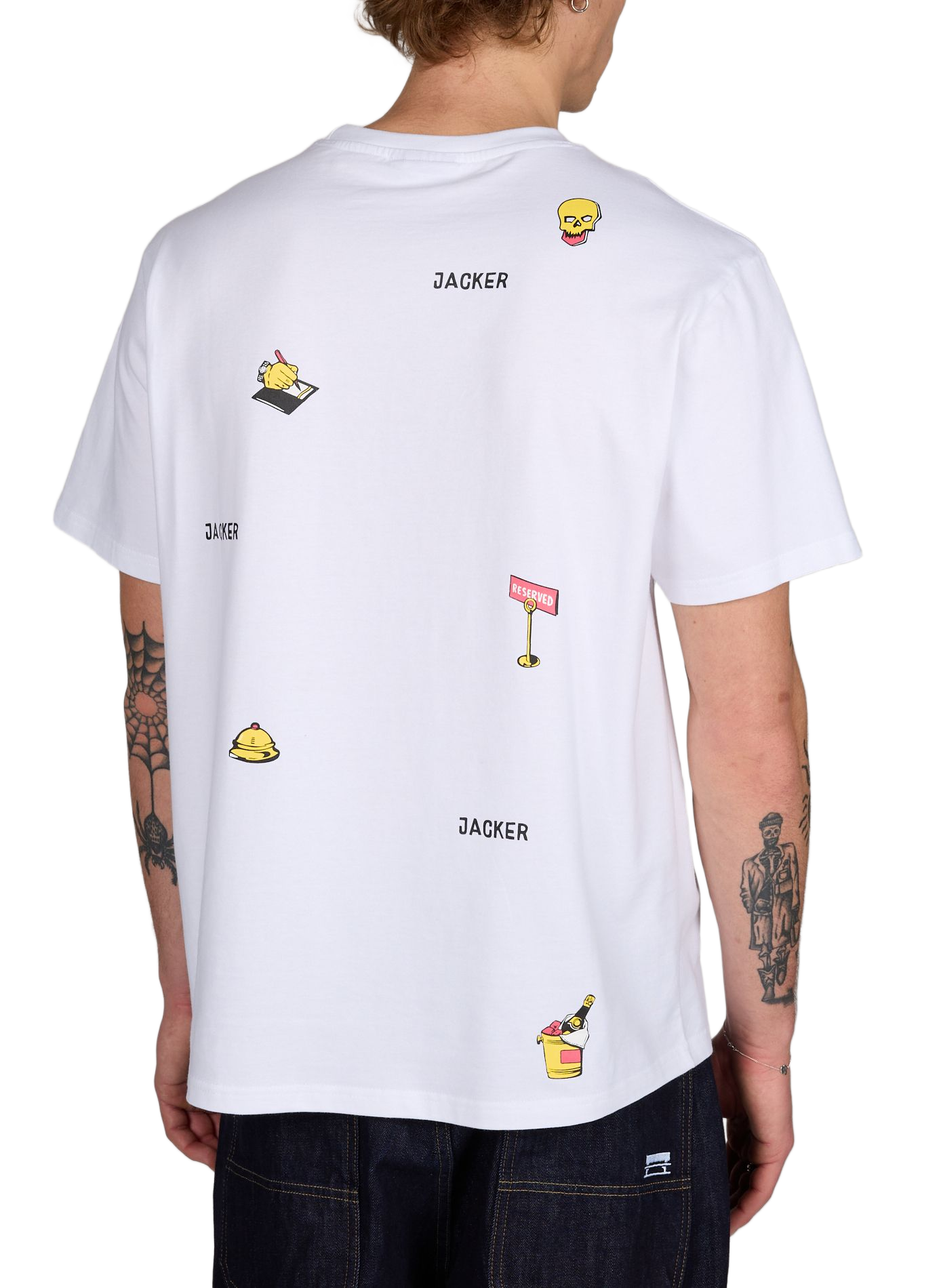 Straight printed cotton T-shirt JACKER. White