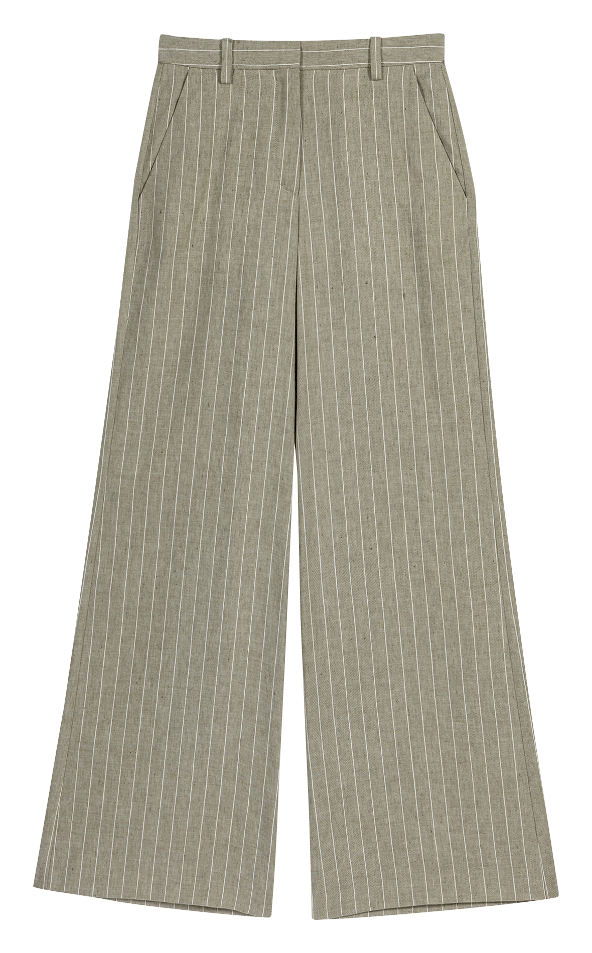 Pantalon large en lin mélangé MAJE Kaki