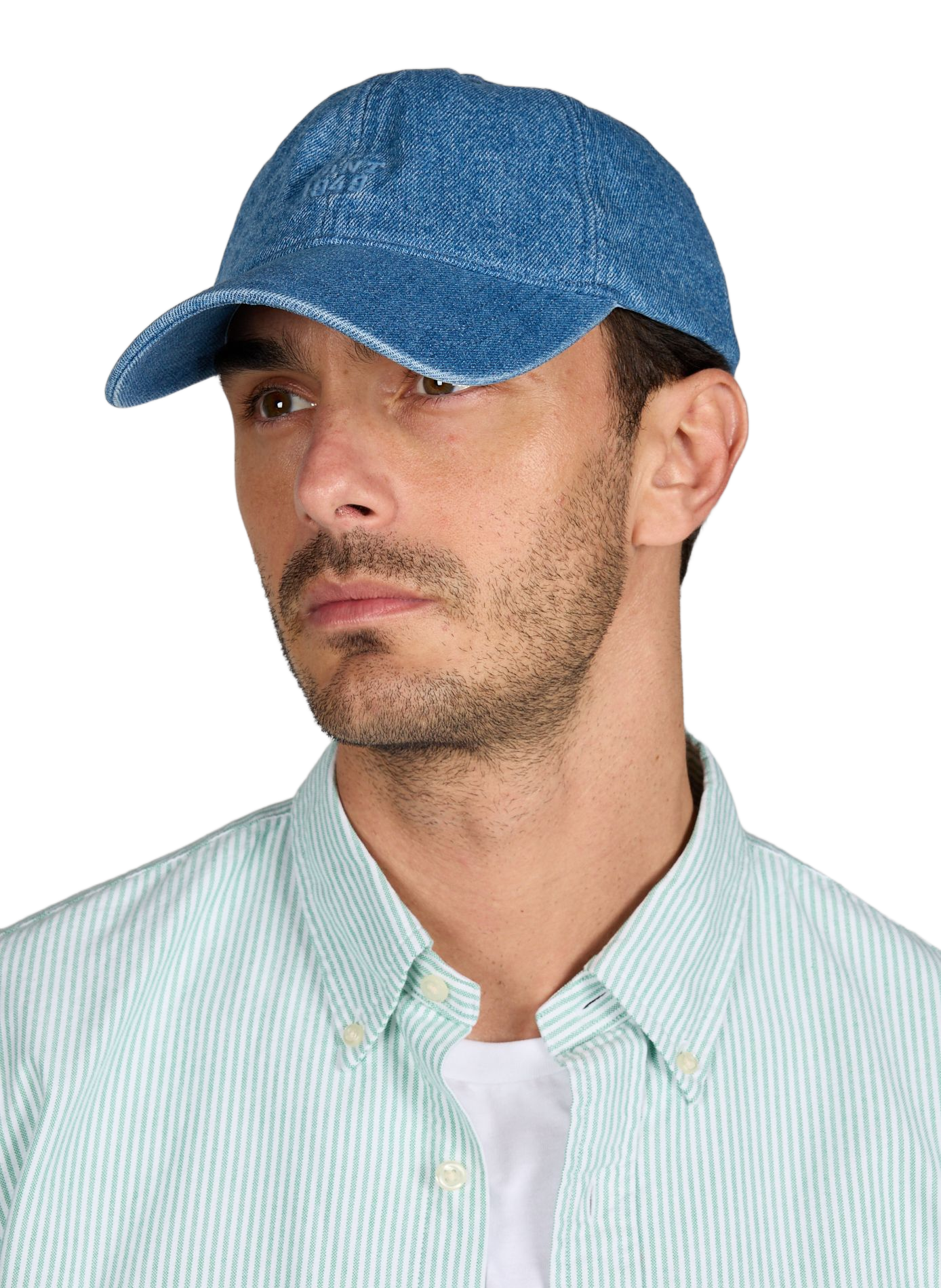 Pet met katoenen denim en geborduurd logo GANT Blauw