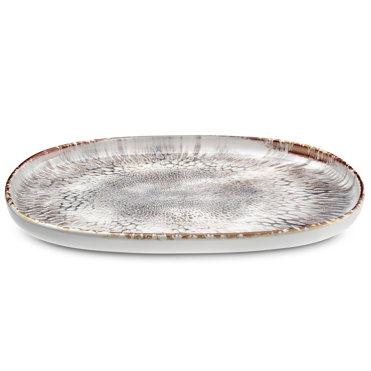 Braise - assiette ovales à steak ou à burger (lot de 4) MEDARD DE NOBLAT Gris