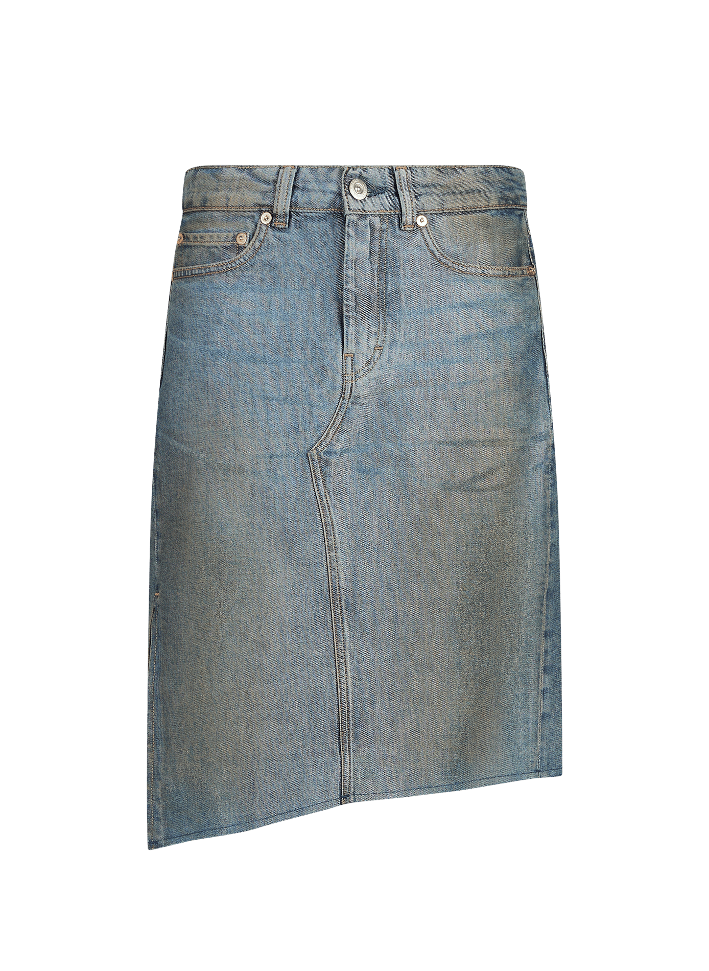 Jupe denim asymétrique en coton mélangé OUR LEGACY Bleu