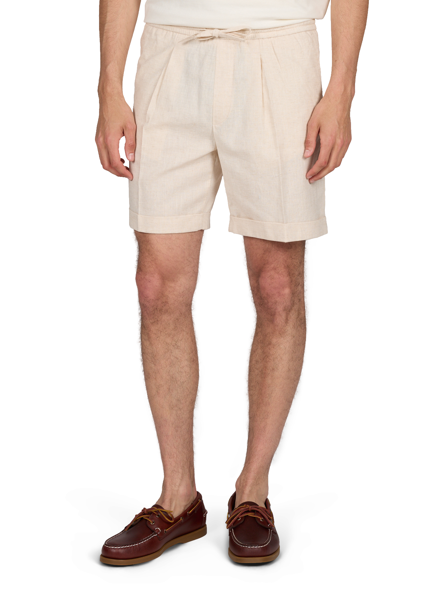 Short droit en lin AURELIEN Beige