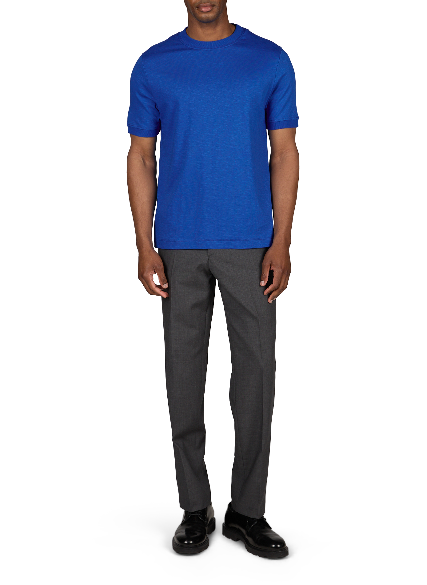 Einfarbiges T-Shirt mit Rundhalsausschnitt aus Baumwolle. LAFAURIE Blau