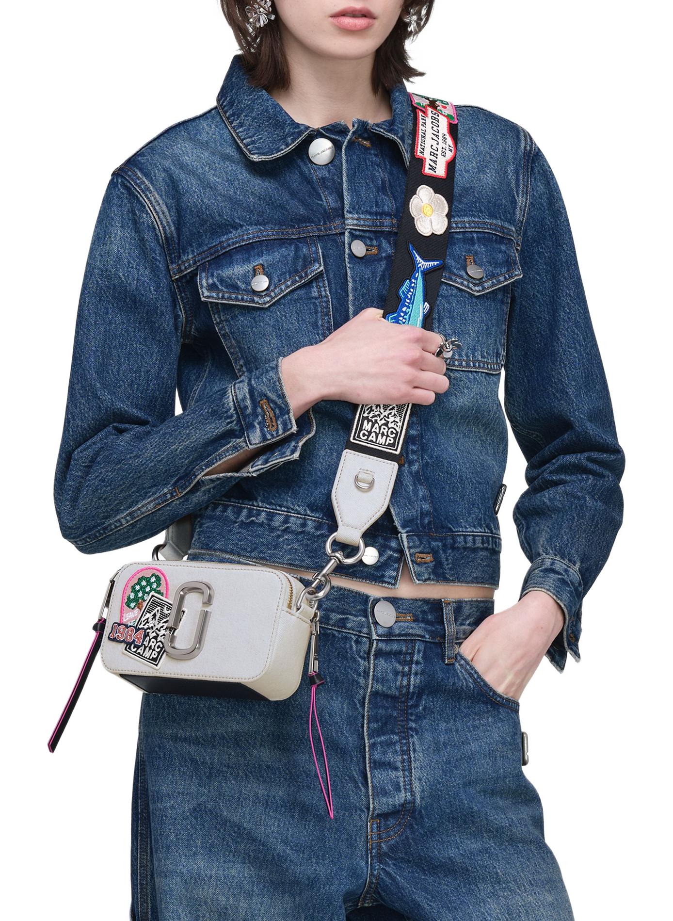 Bag The Camp Patchwork Denim Snapshot MARC JACOBS Blue