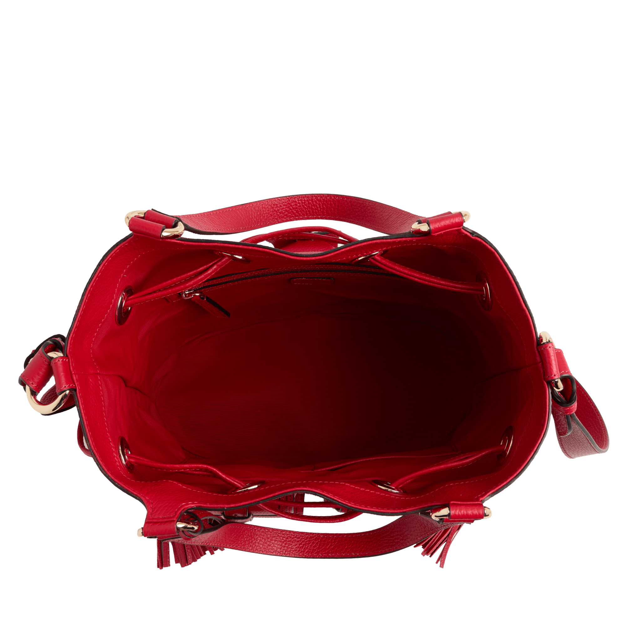 Sac seau premier flirt de lancel en animation 150y multipoches : cuir de vachette graine LANCEL Rouge